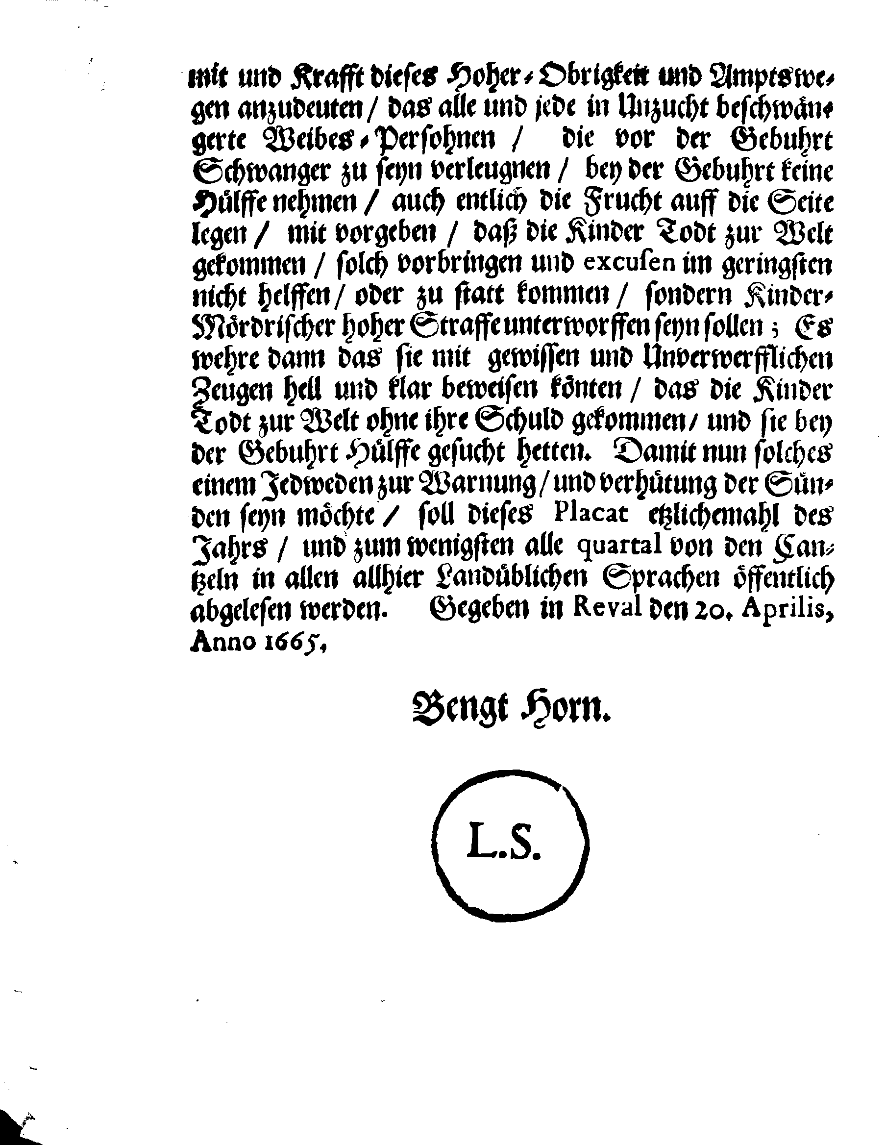 [Bengt Horni korraldus]