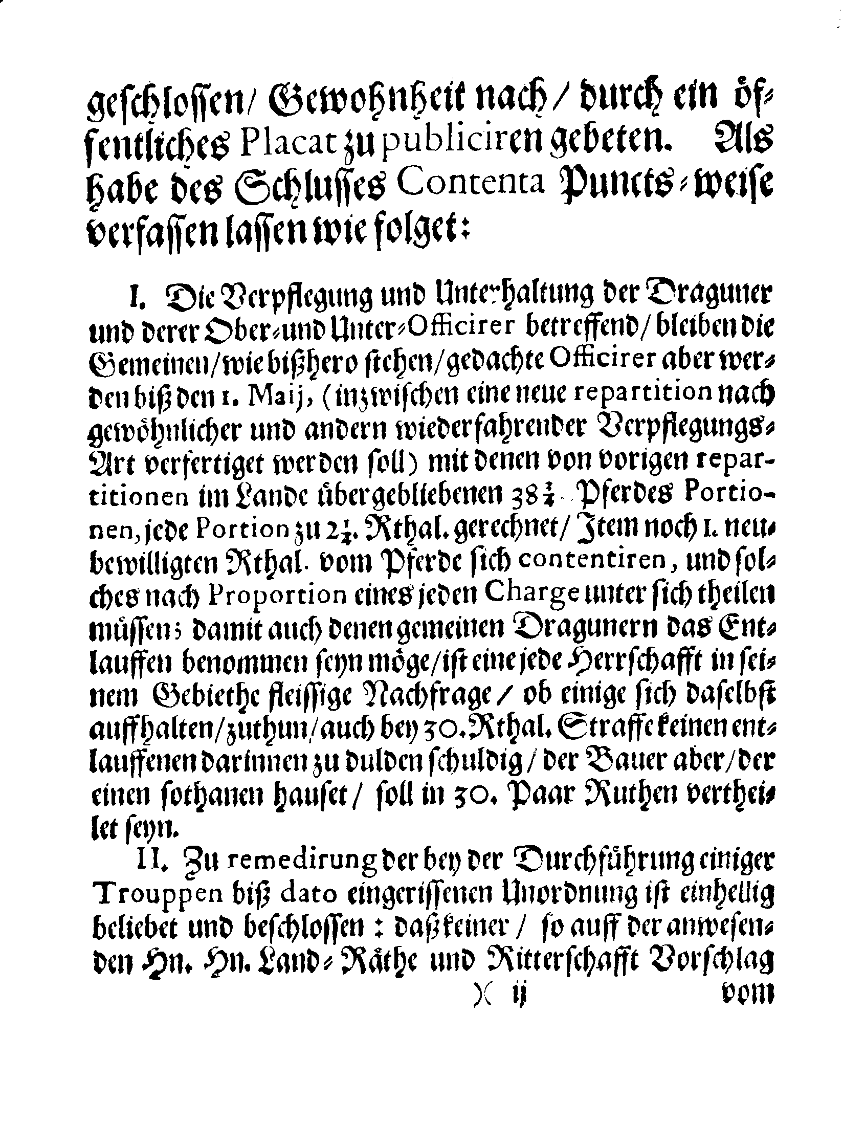 Land-Tags Schluß Von Anno 1677