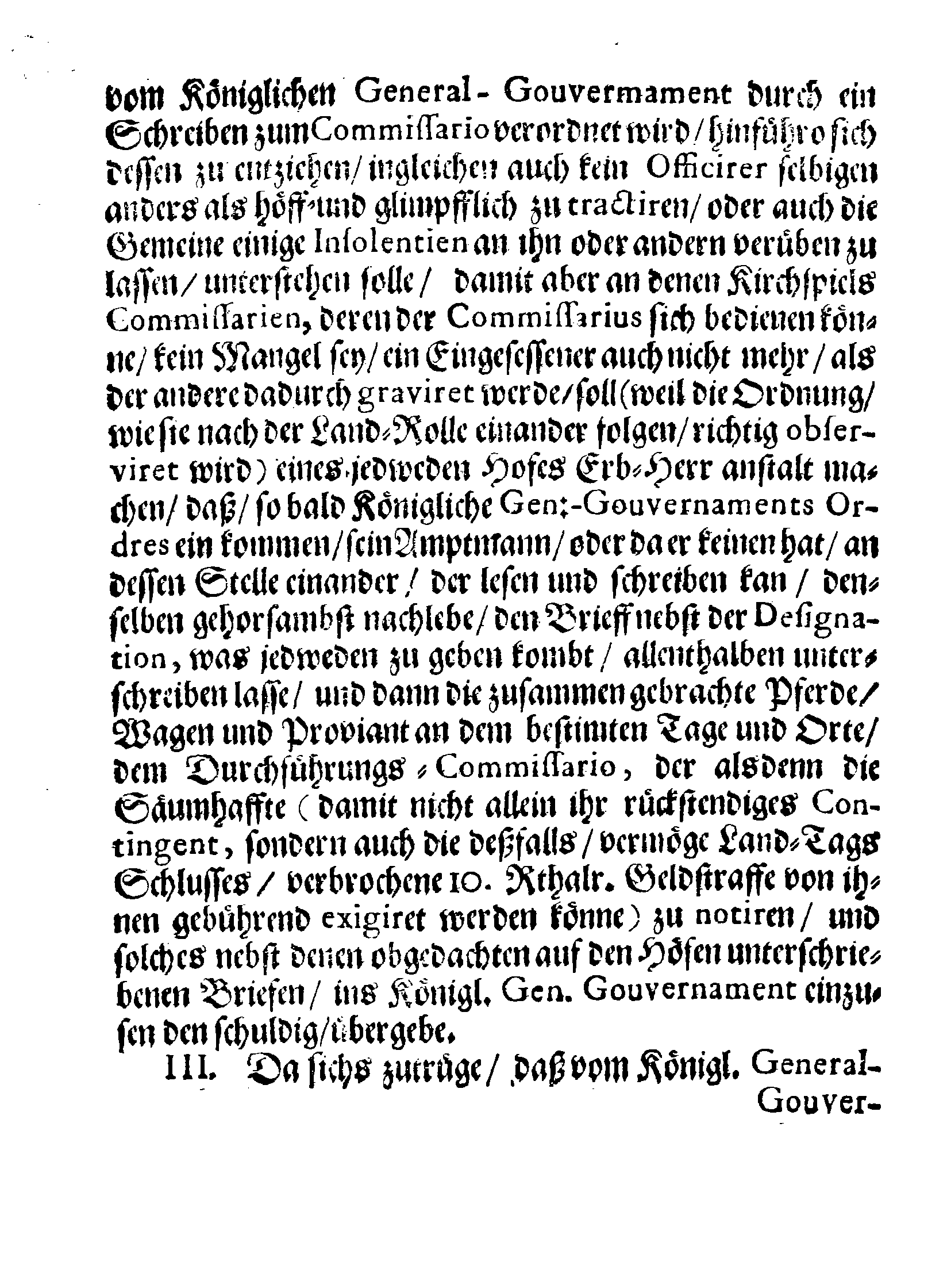 Land-Tags Schluß Von Anno 1677