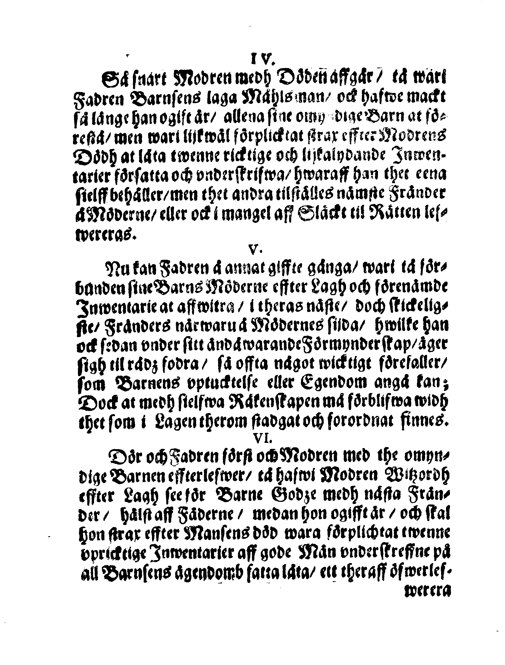 Kongl. May:tz Förmyndare Ordningh