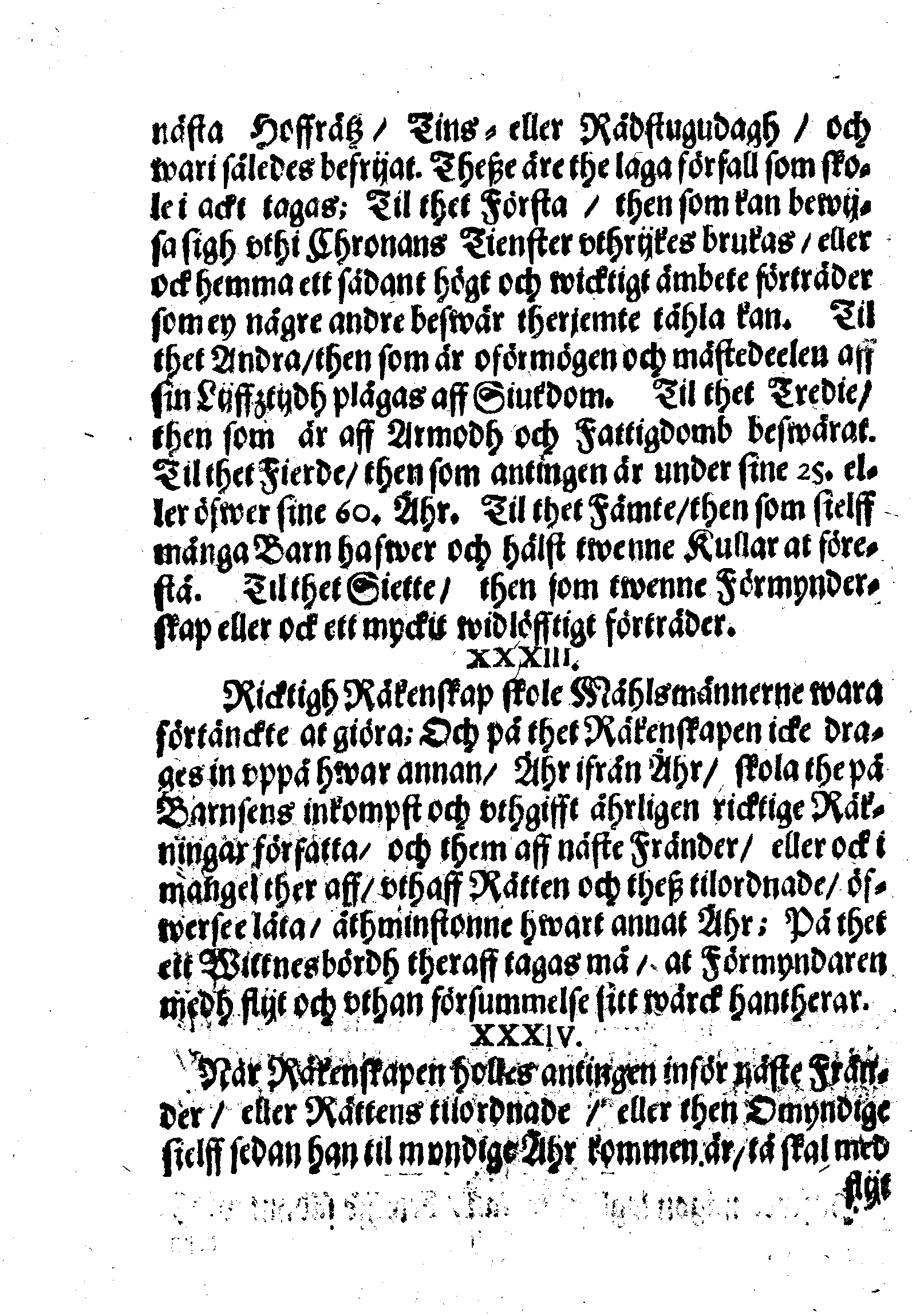 Kongl. May:tz Förmyndare Ordningh