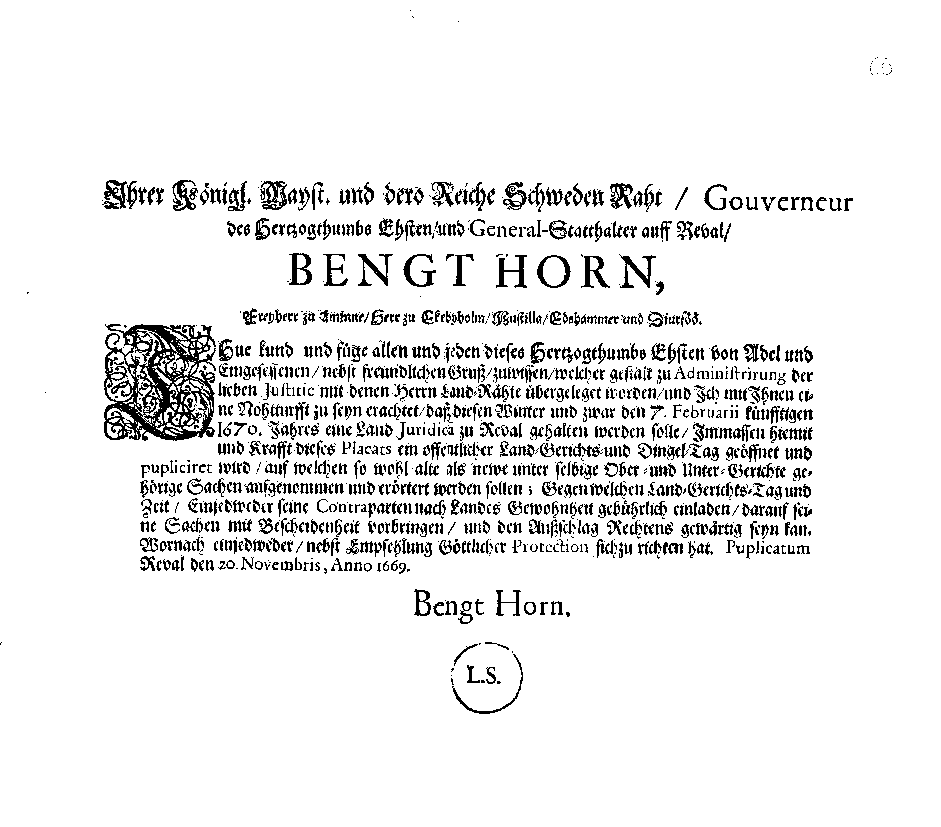 [Bengt Horni korraldus]