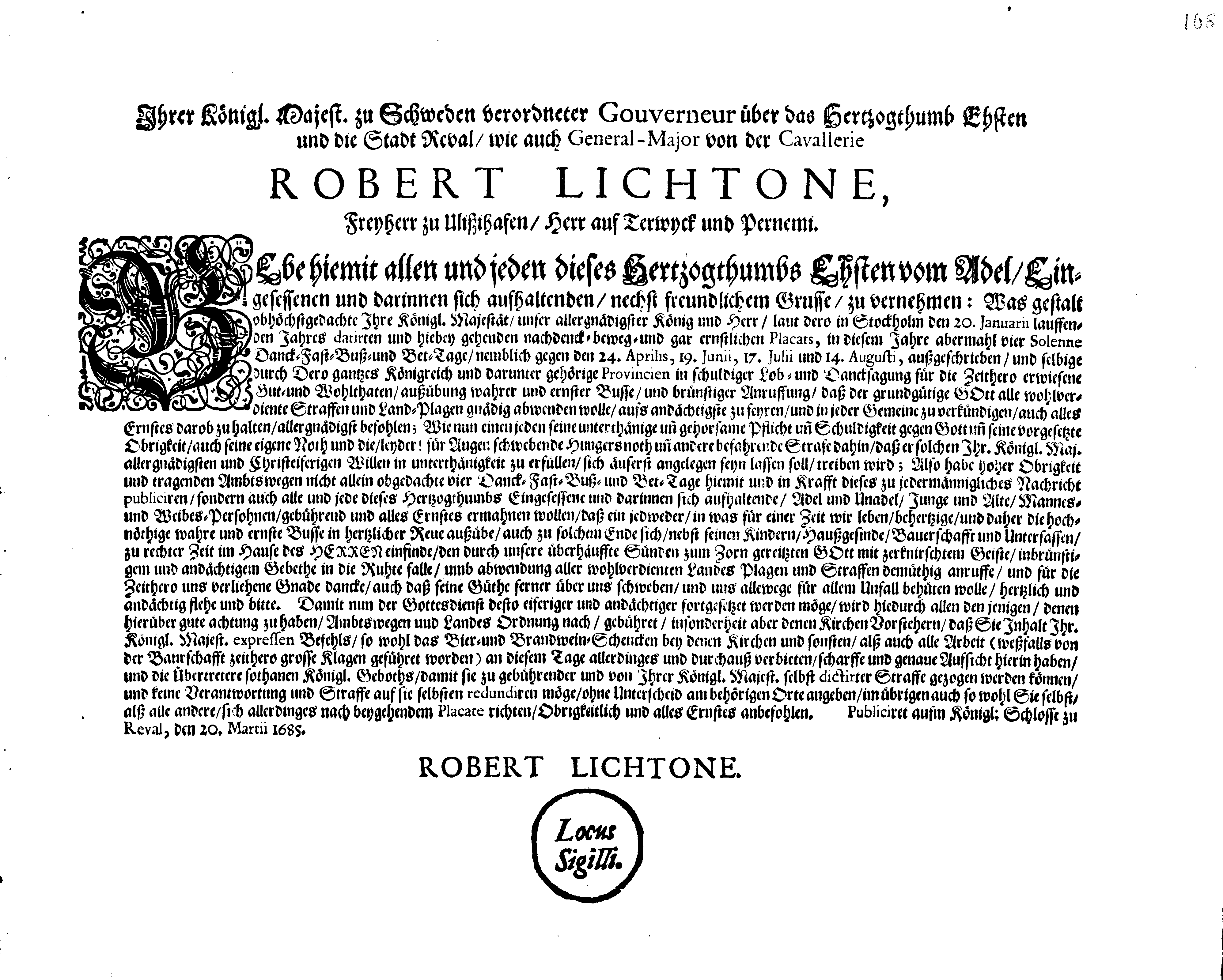 [Robert Lichtoni korraldus]