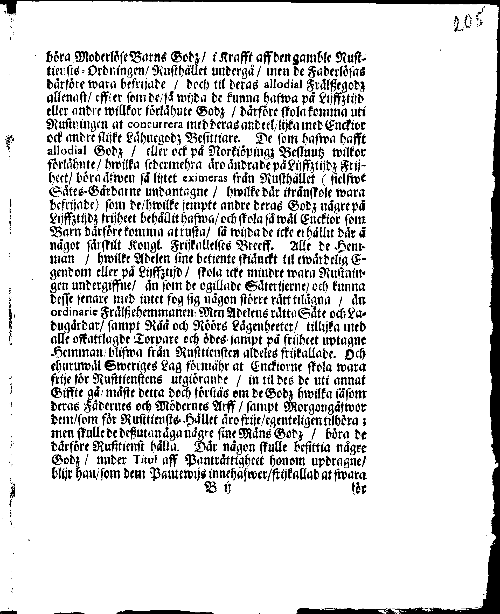 Kongl. May:tz Rusttienstz Ordning, Allom Wederbörandom til Effterrättelse