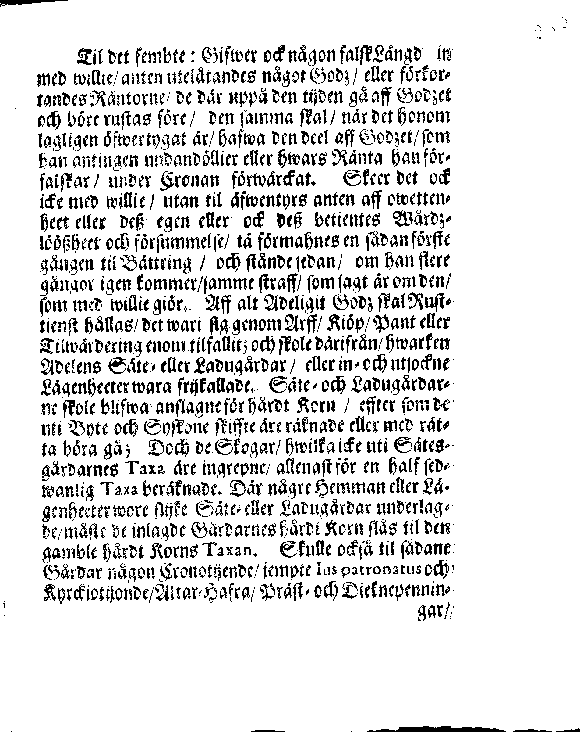 Kongl. May:tz Rusttiensts Ordning, Angående Ridderskapet och Adelen uti Skåne, Halland, Bleking och Bahuus Lähn