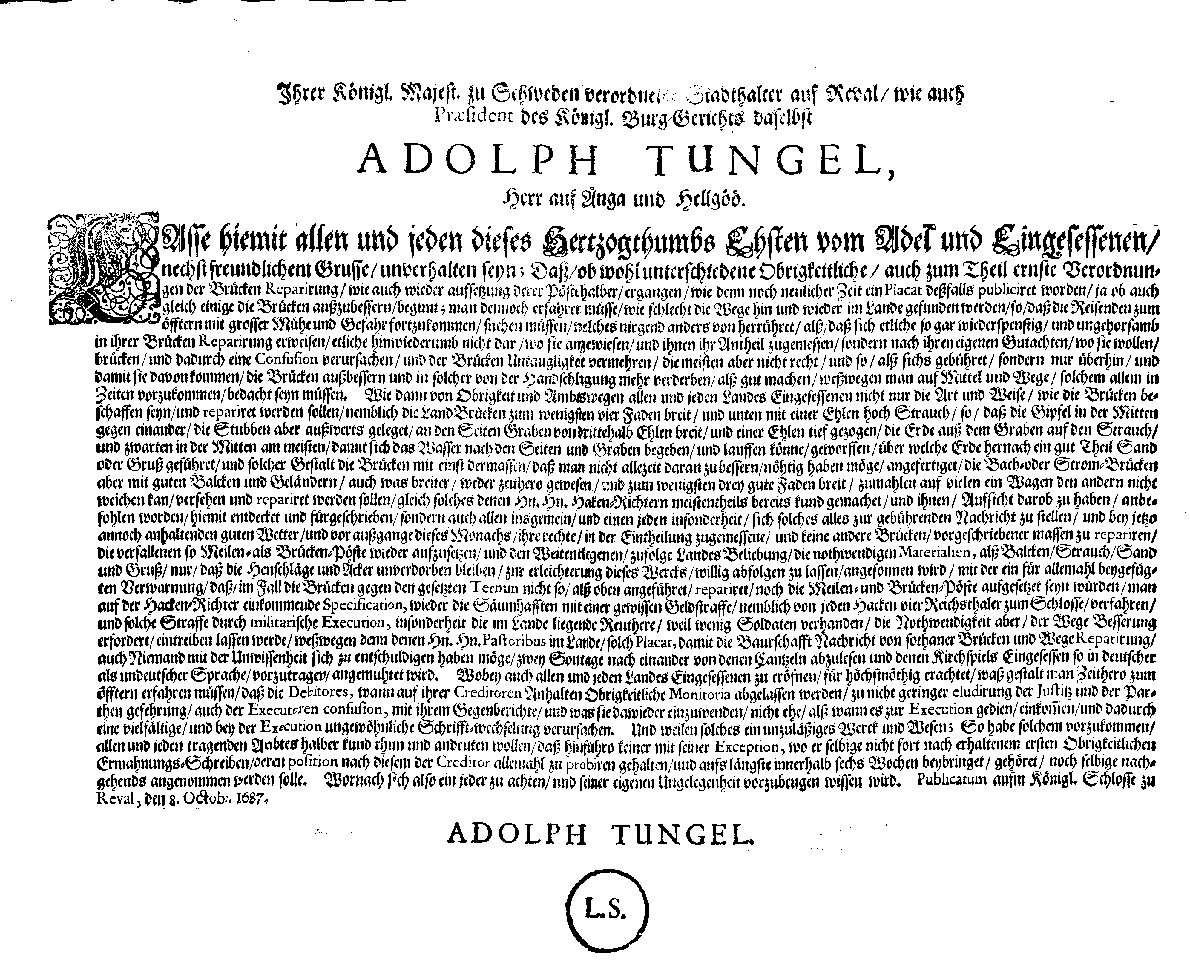 [Adolf Tungeli korraldus]