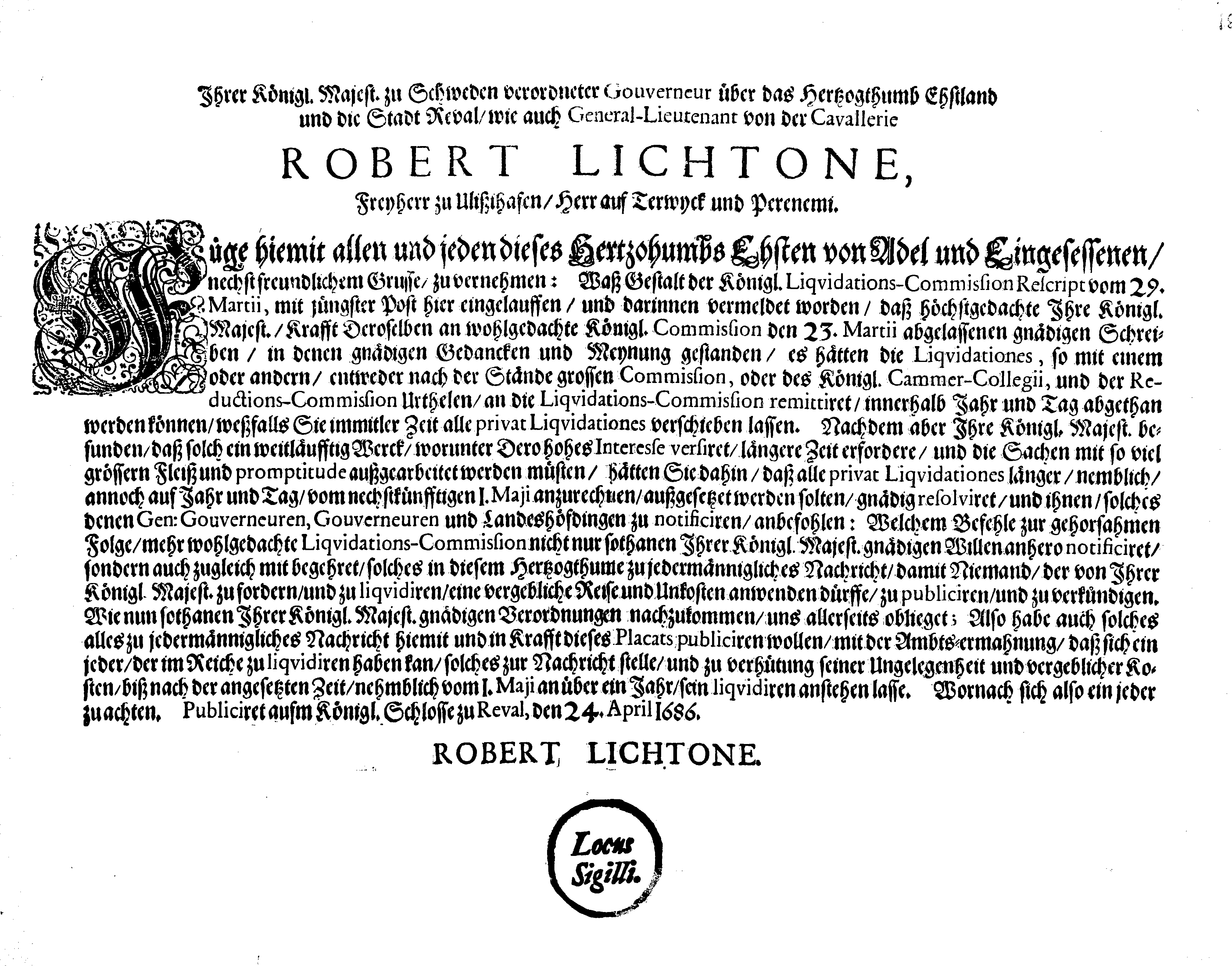 [Robert Lichtoni korraldus]