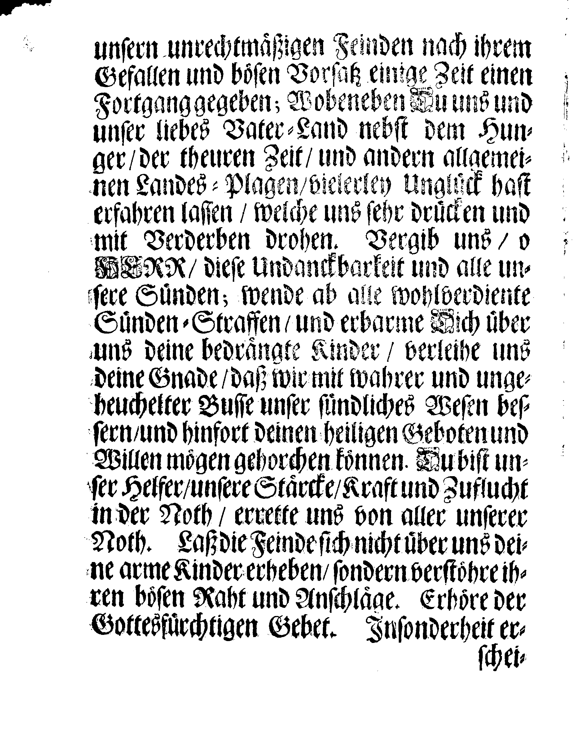 Das GEBET bey währenden Kriegs-Zeiten