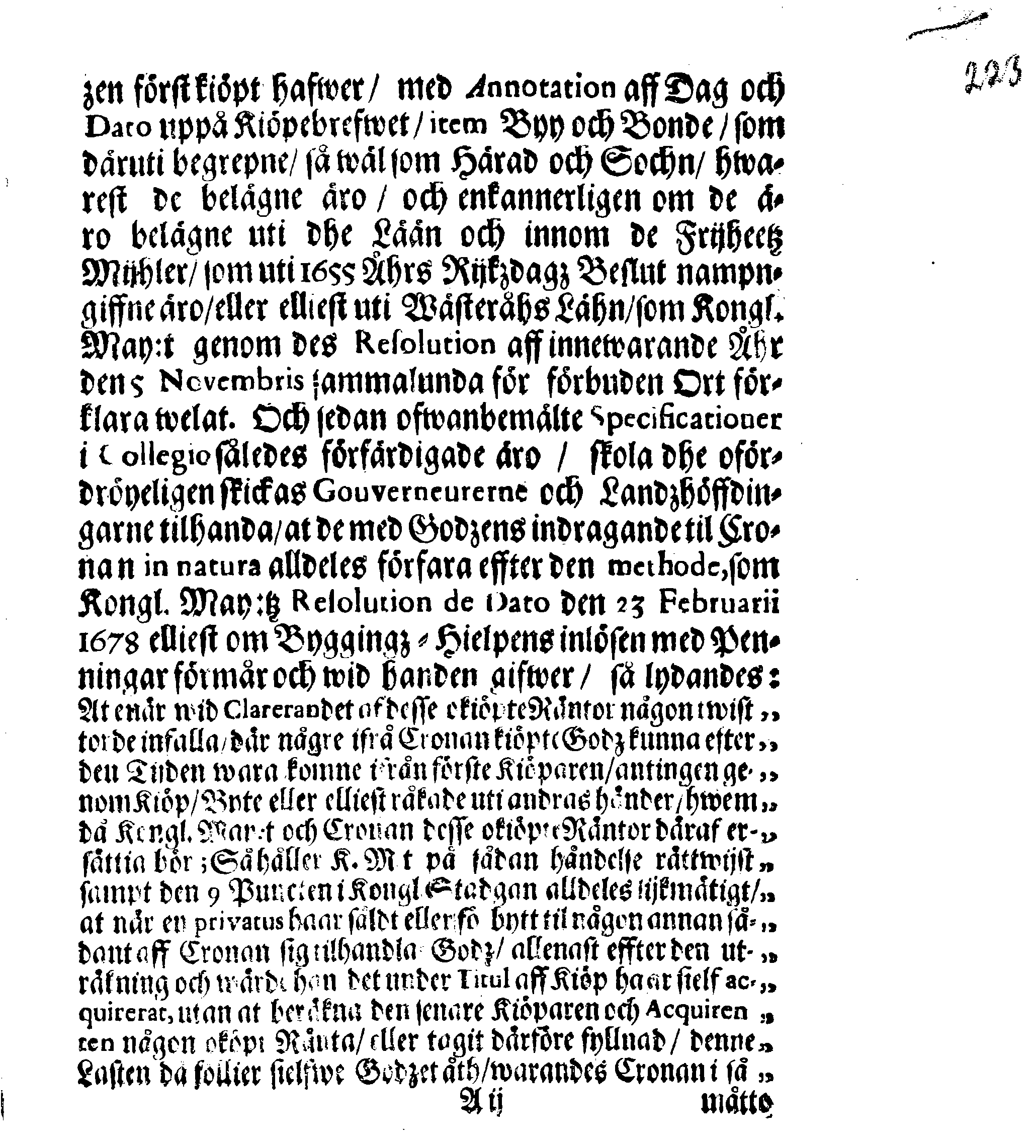 Kongl. May:tz REGLEMENT Angående de okiöpte Räntor, som i föllie af innewarande Åhrs Rikzdagz Beslut under Kongl. May:t och Cronan komma at återkallas