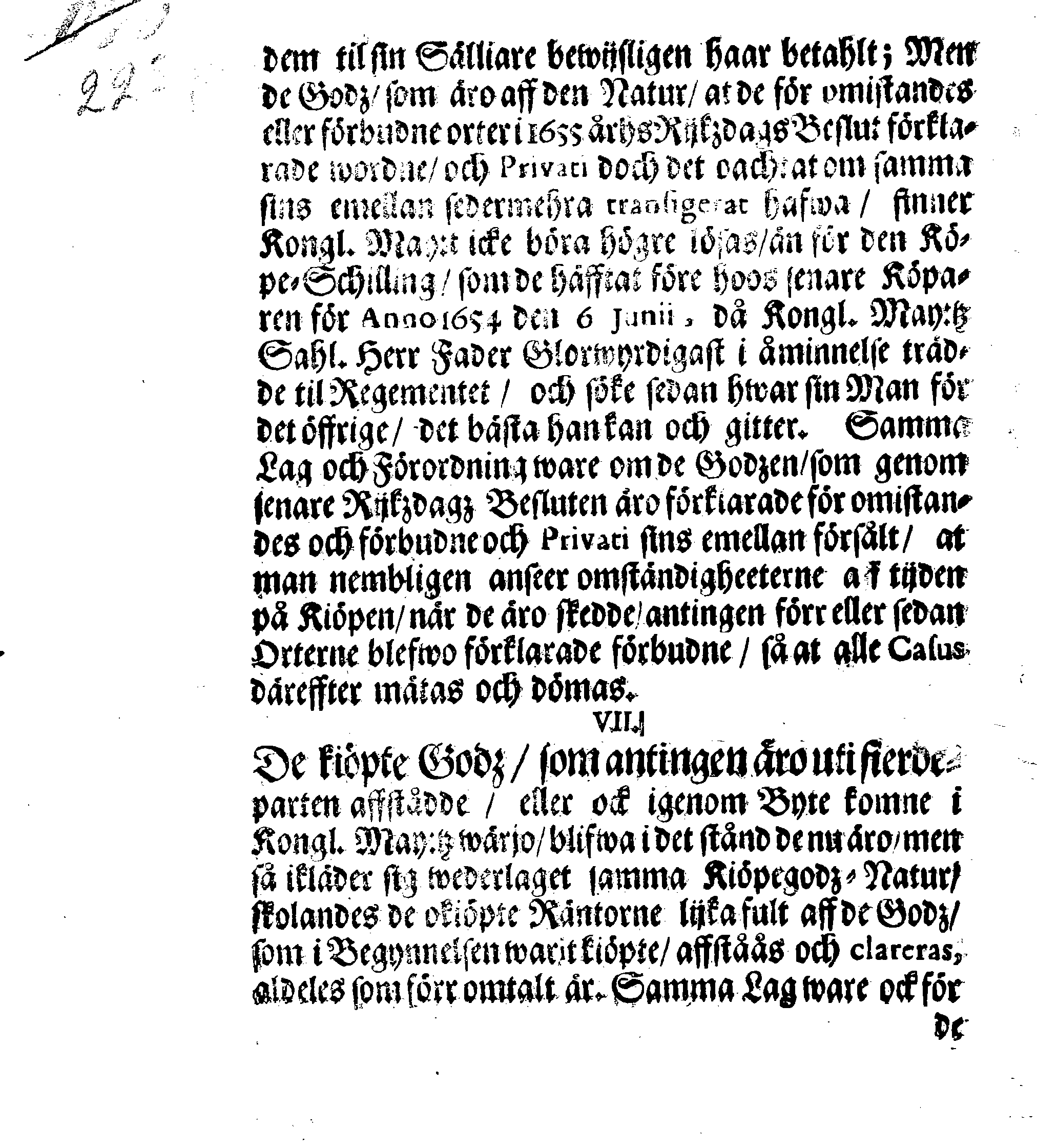 Kongl. May:tz REGLEMENT Angående de okiöpte Räntor, som i föllie af innewarande Åhrs Rikzdagz Beslut under Kongl. May:t och Cronan komma at återkallas