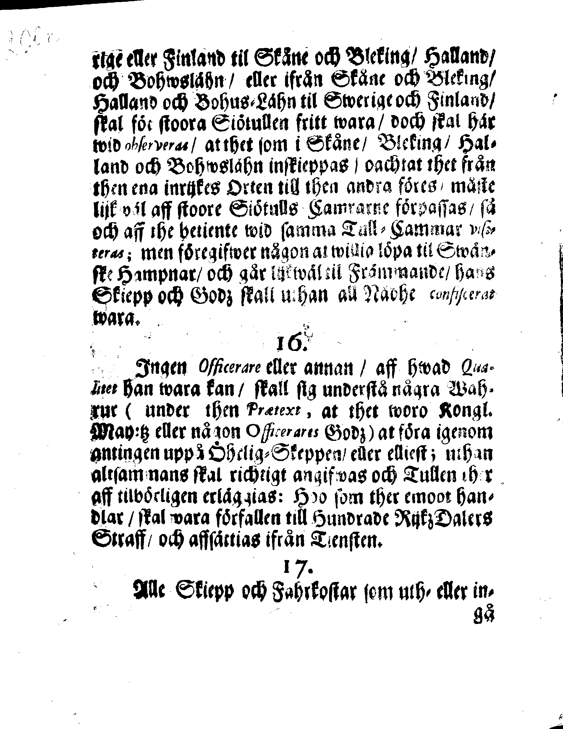 Kongl. May:tz ORDNING, Hwar effter Kiöpmän och Skieppare som på Swerige och Frinnland handla sigh uthi In- och Uthseglande rätta skole