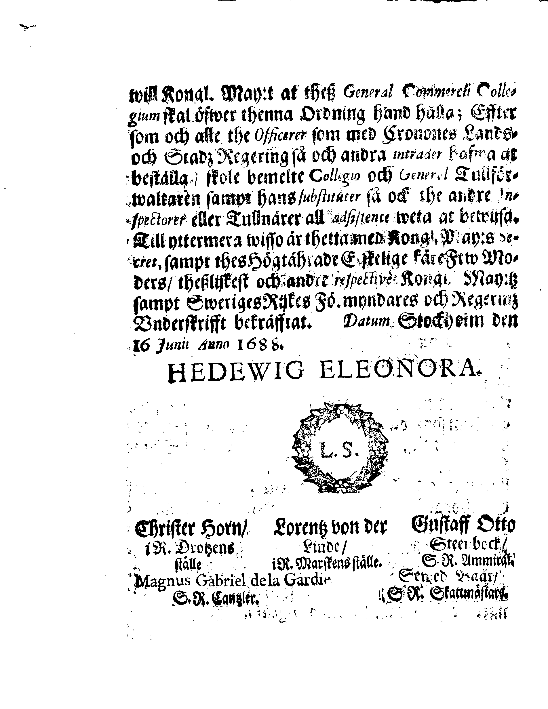 Kongl. May:tz ORDNING, Hwar effter Kiöpmän och Skieppare som på Swerige och Frinnland handla sigh uthi In- och Uthseglande rätta skole