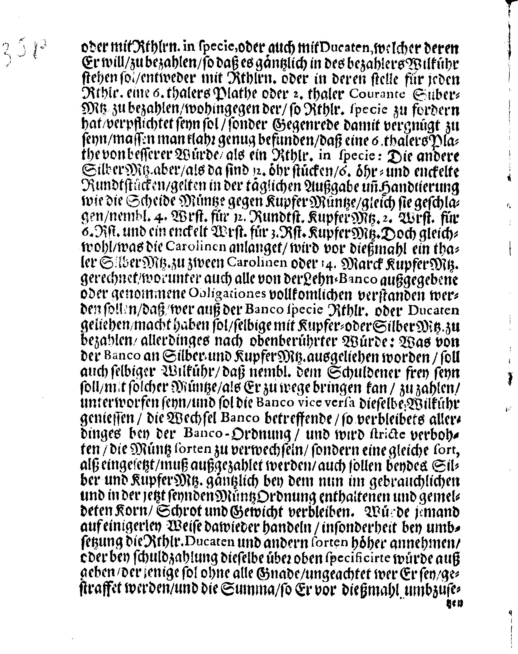 Ihr. Königl. Maj. Gnädige Verordnung Wegen Der Müntze