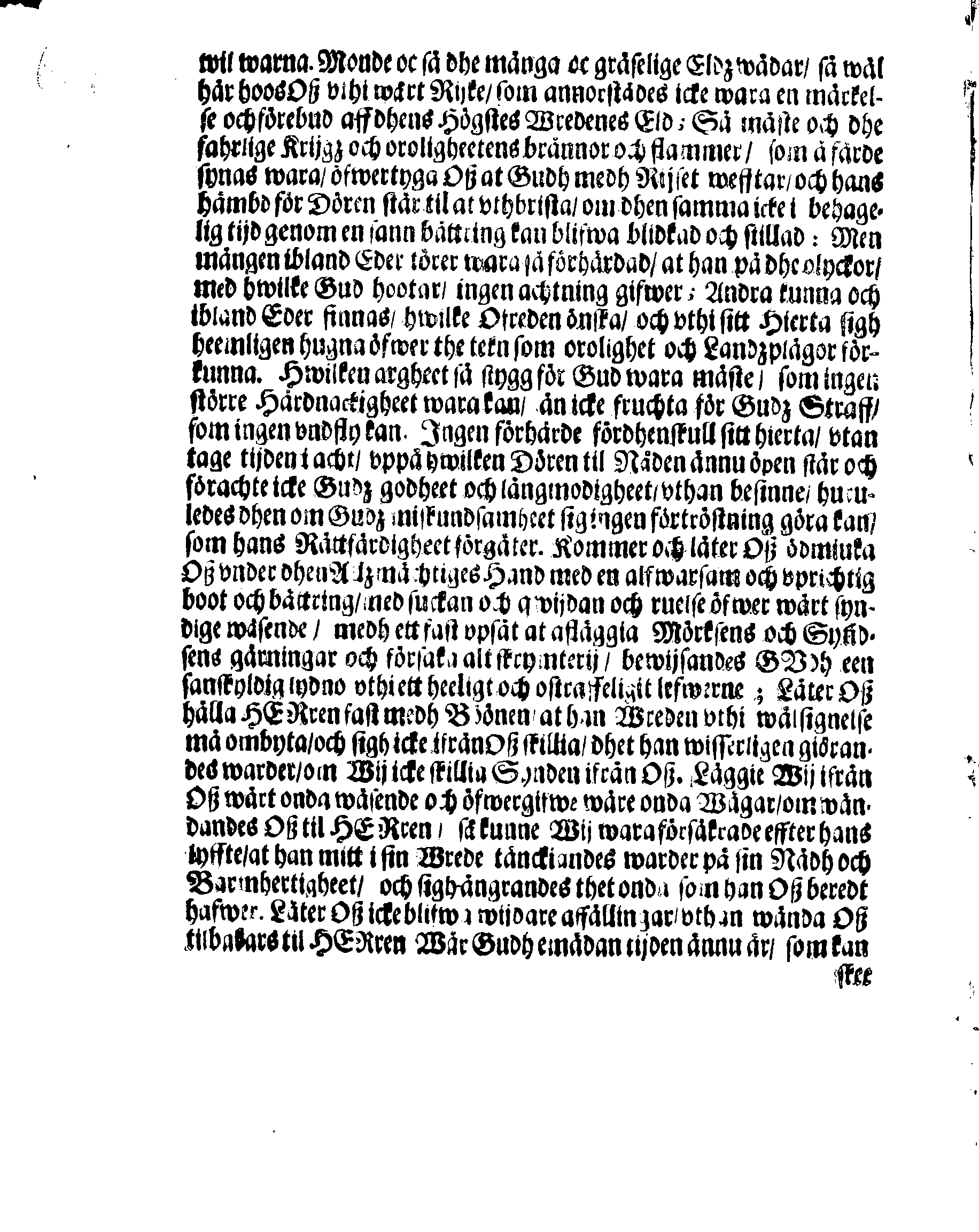 Kongl. May.tz PLACAT, Om Fyra Almenne-Solenne Tacksäyelse-Faste och Bönedagar, som uthi innewarande åhr öfwer hela Swerige och thes underliggiande Provincier, jämwäl StoorFörstendömet Finland, sampt Est-Lijf- och Ingermanland, hållas och fijras skole