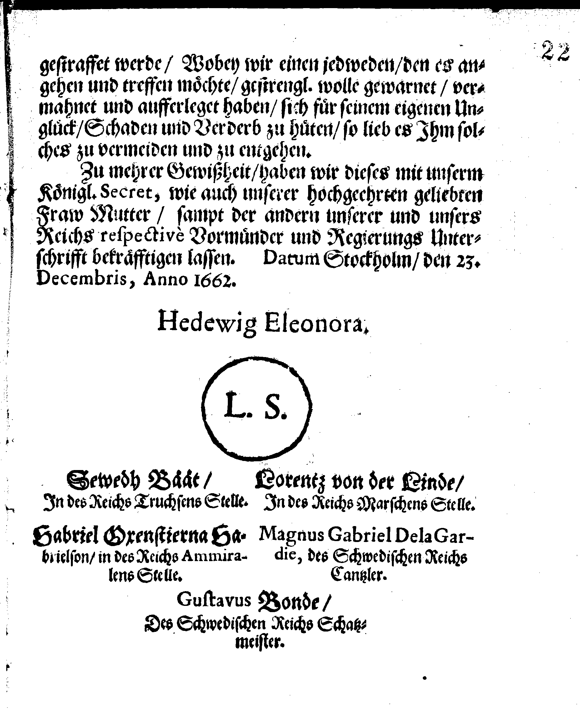 [Kuningas Karl XI eestkostevalitsuse korraldus]