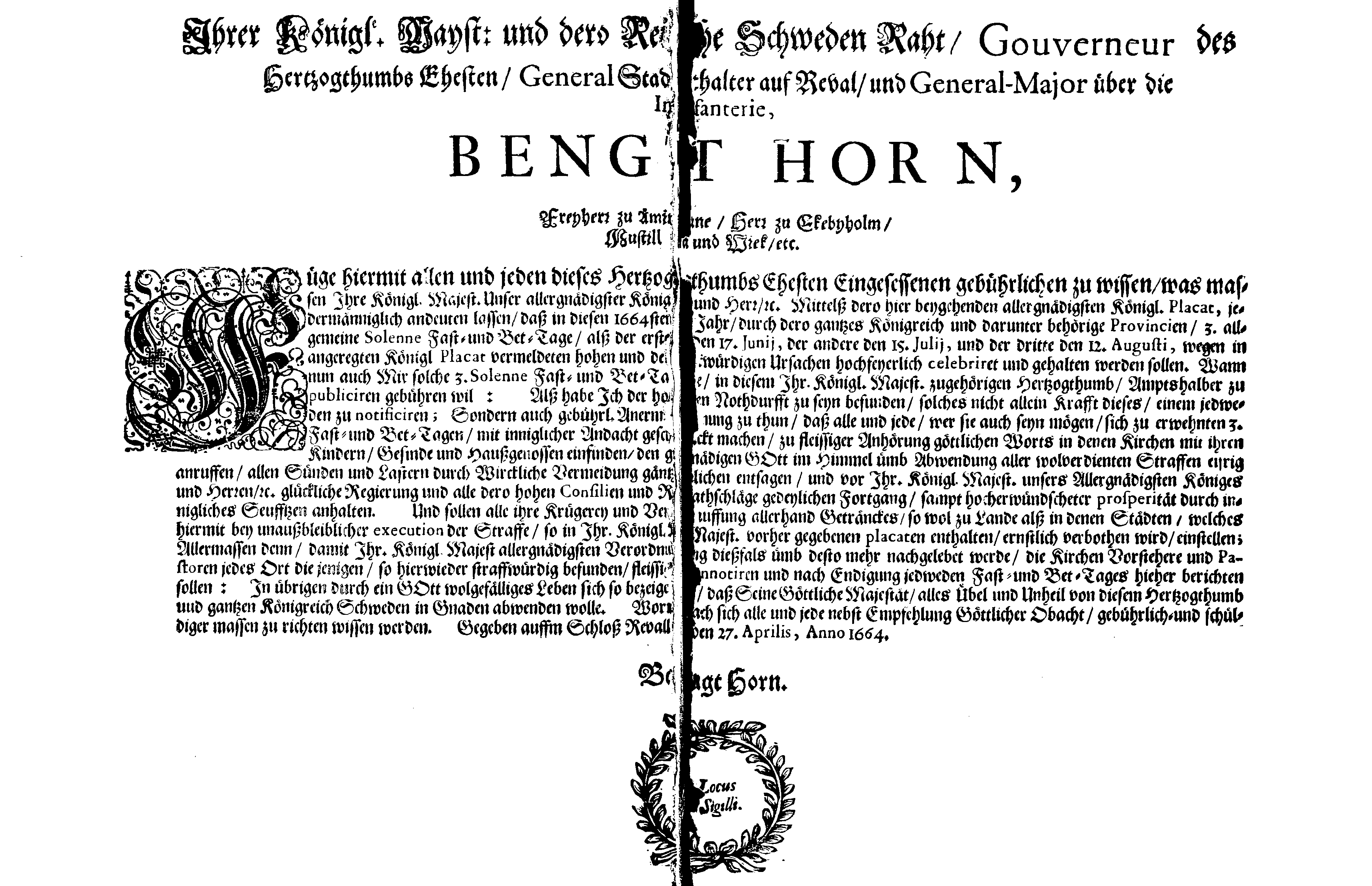 [Bengt Horni korraldus]