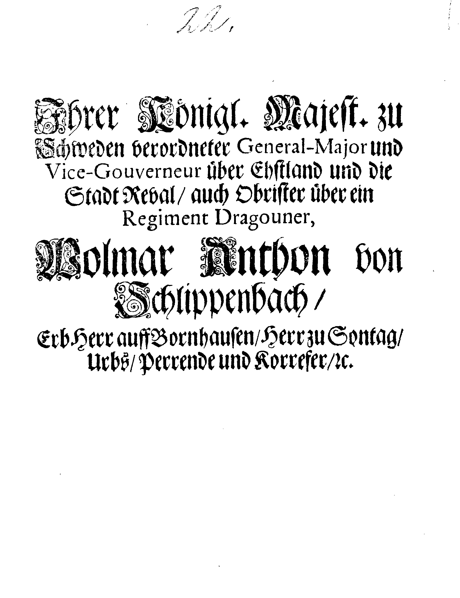 [Wolmar Anton von Schlippenbachi korraldus]