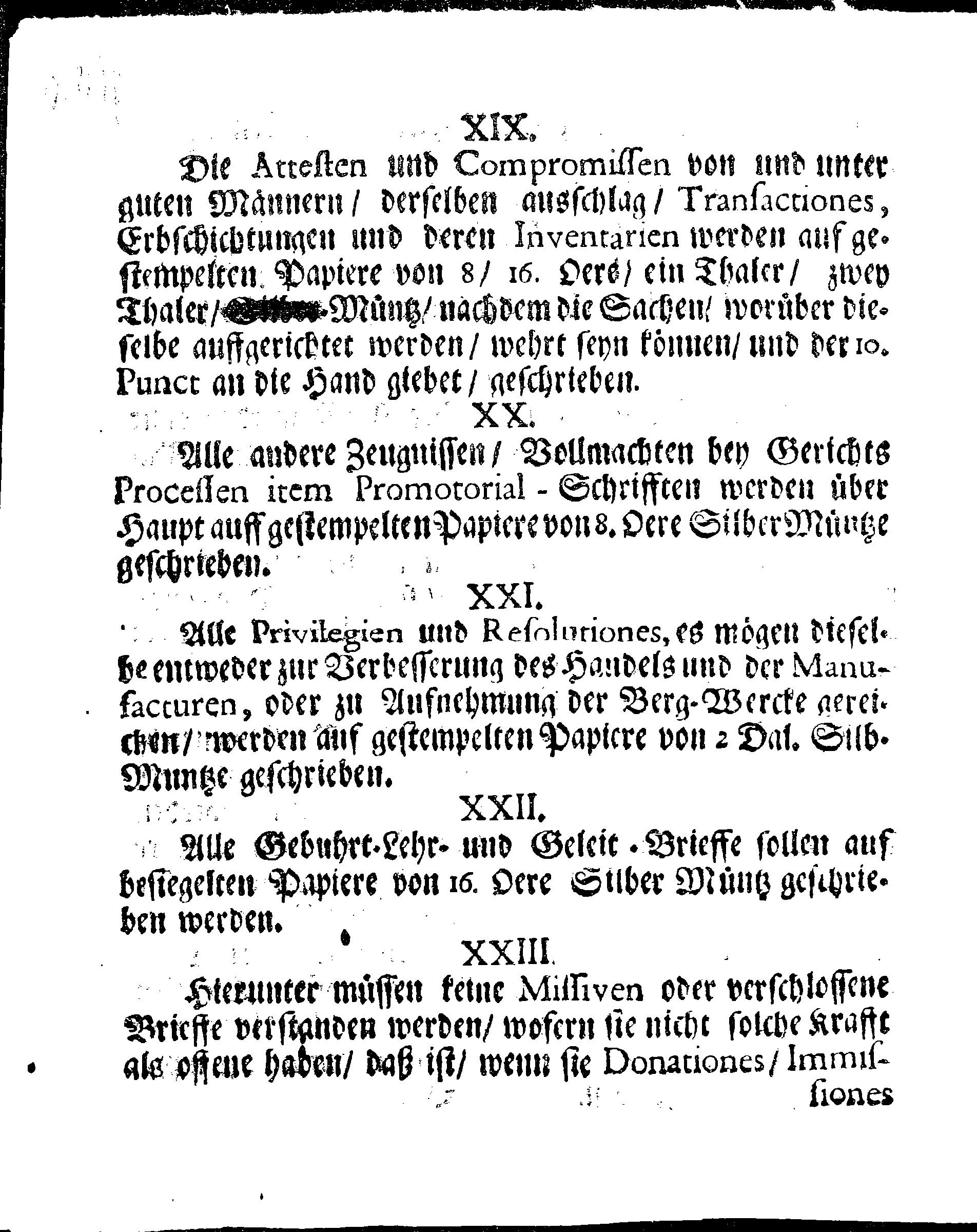 Ihrer Königl. May.tt Stadga und Verordnung, Angehend CHARTAM SIGILLATAM oder Gestempelt Papier