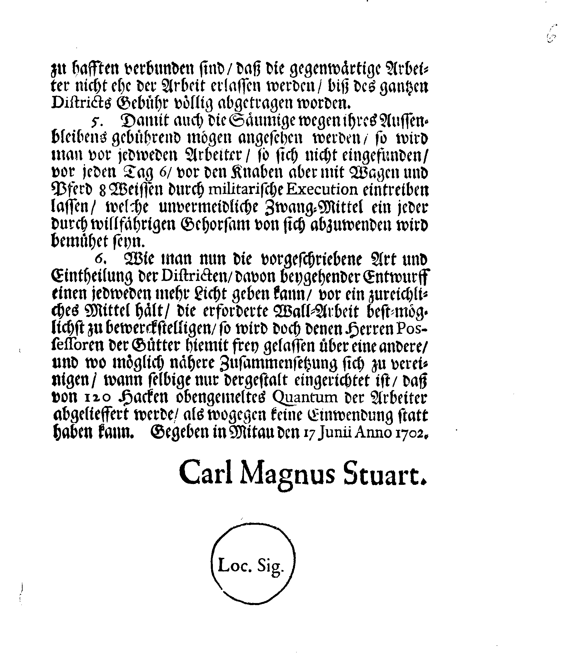 [Carl Magnus Stuarti korraldus]