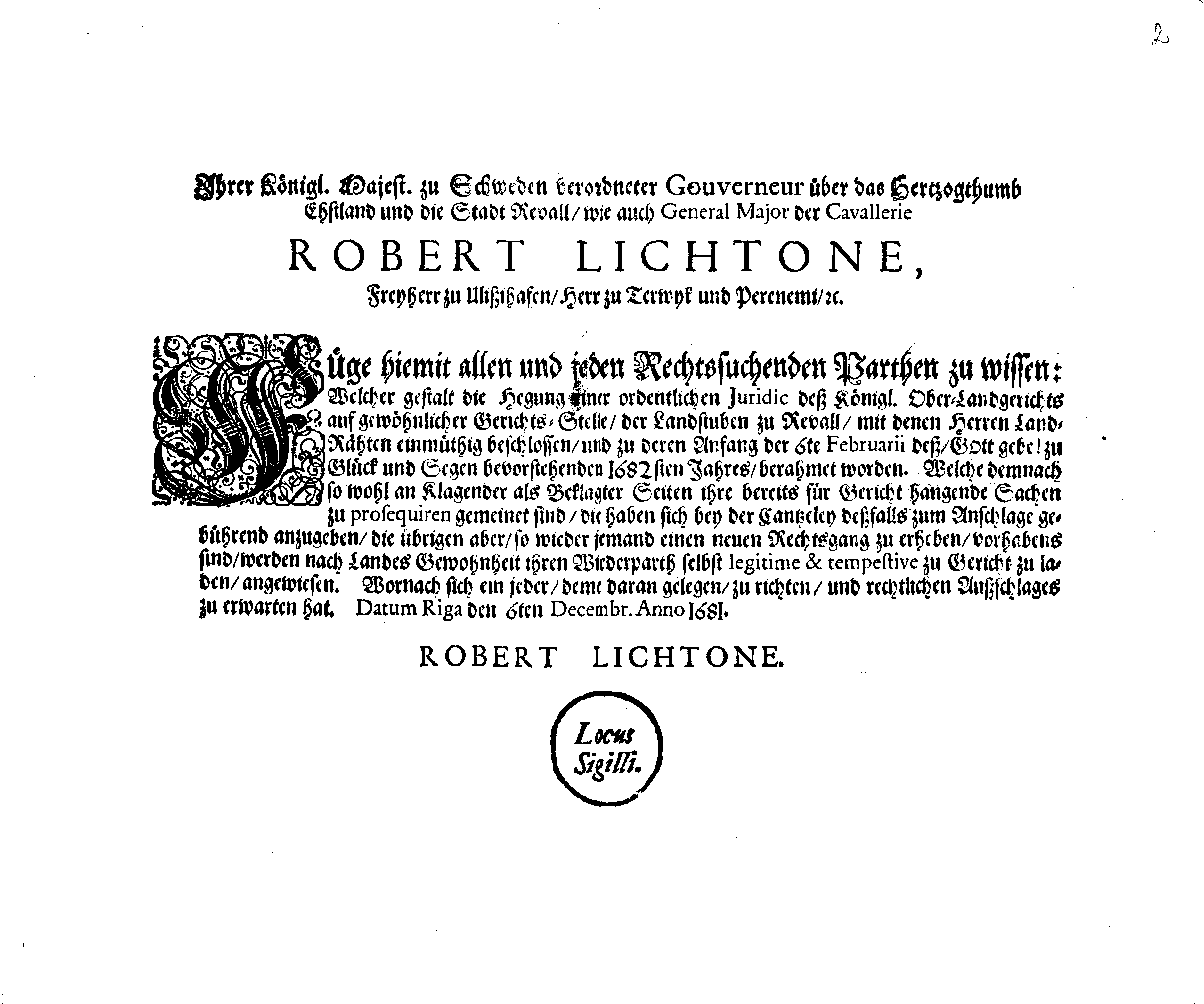 [Robert Lichtoni korraldus]