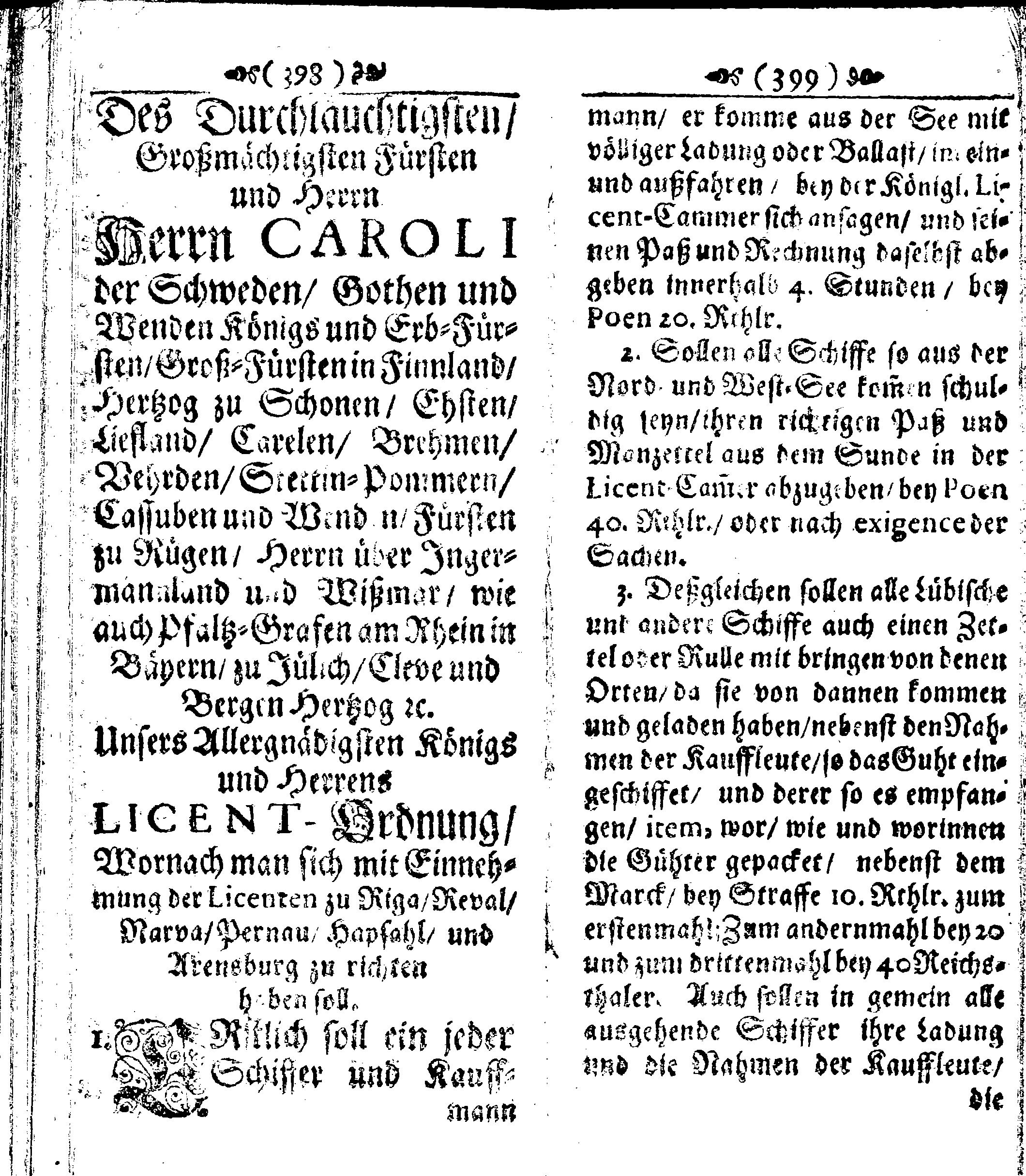 Der reiche Schweden See-Recht Welches von dem Großmächtigsten Könige und Herrn, Hn. CARL dem Eilfften, Der Schwedn, Gothen und Wenden Könige, [etc.] [etc.] [etc.] Im Jahr nach Christi Gebuhrt, 1667. ist verordnet worden. In Teutscher Sprache Ao.1670. in Wißmar gedruckt. Nunmehro aber auffs neue mit Fleiß übersehen, und verbessert, Auch mit vielen nach der Zeit ausgegangenen Königl. Schwedischen Verordnungen, denn Kauff-Leuten, Schiffern, Reedern, bey der See-Fahrt, zur Nachricht, vermehret, Und nach vieler Verlangen in kleinerem Format neu auffgelegt worden