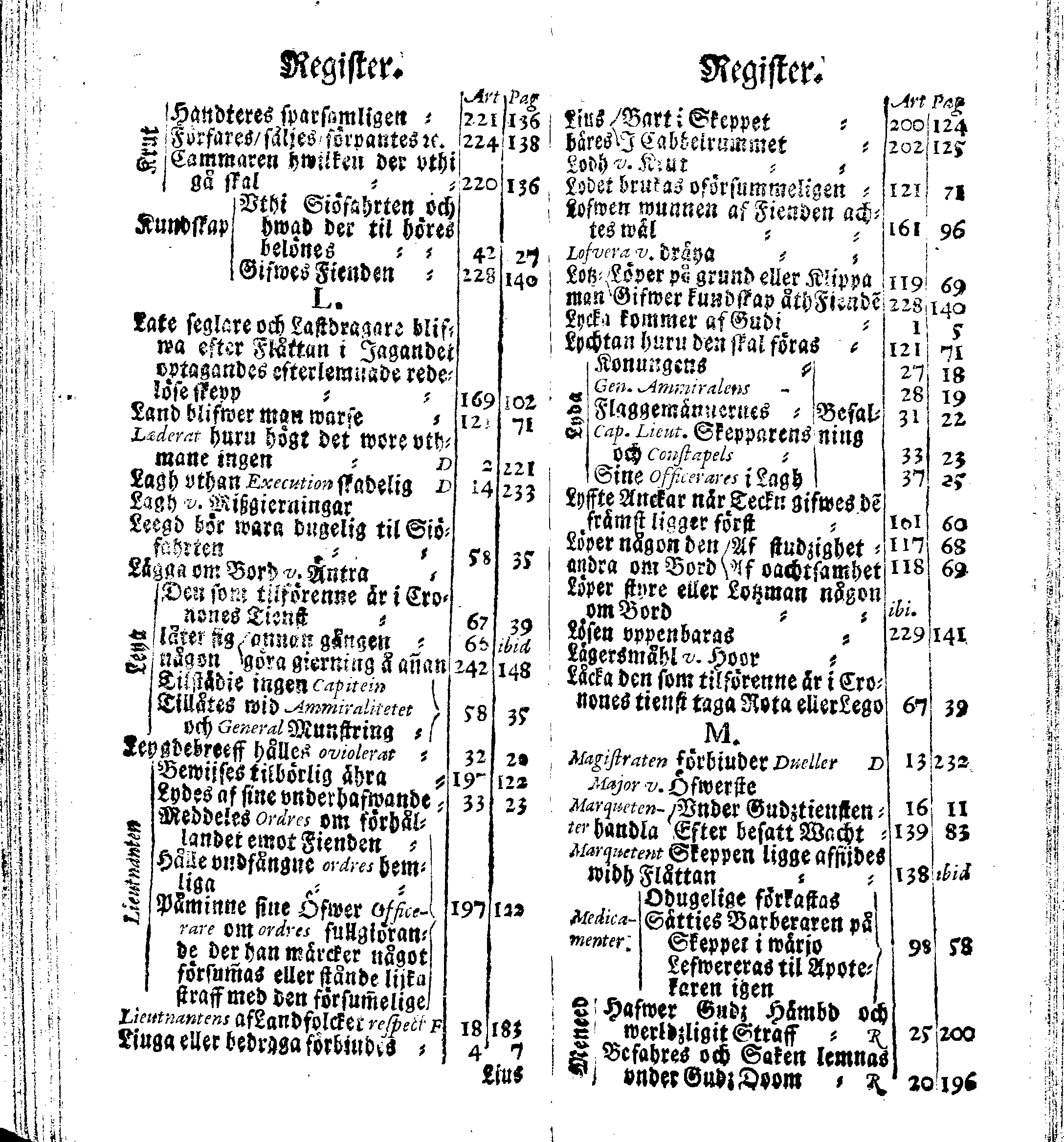 Siö-Lagh: Som Then Stoormächtigste Konung och Herre Her CARL then Elffte, Sweriges, Göthes och Wändes Konung, [etc.] Åhr 1667 hafwer låtit författa, Af Trycket utgå och Publicera. Nu effter mångens Begäran i mindre Format, af nyo omtryckt, Med Förökning af åtskillige Kongl. May:tz Stadgar och Förordningar. Angående Alt hwad Kiöpman, Redare, Skippare och Lodzmän, wid Skip-Farten; for In- och Utgående, böra i Acht taga