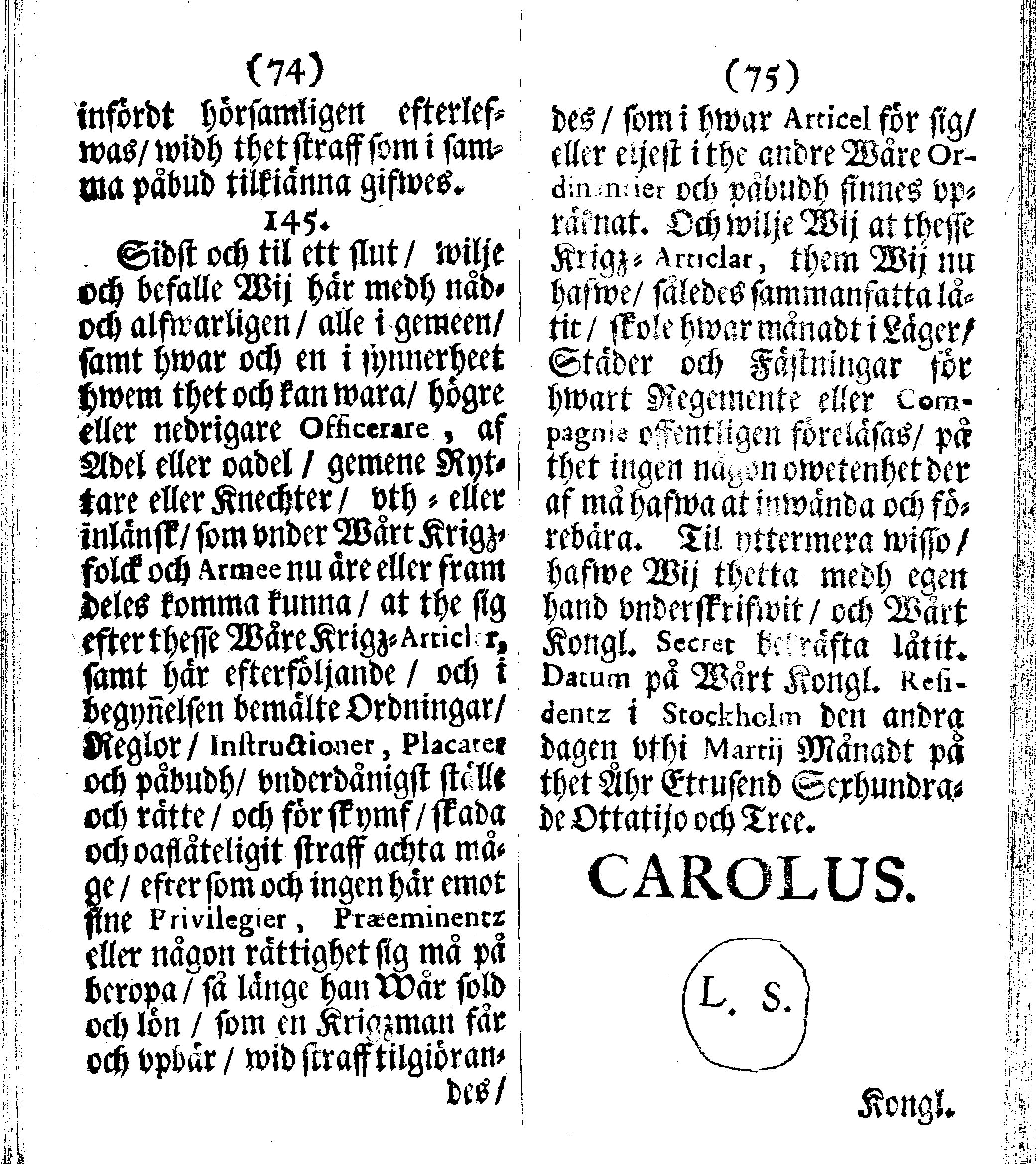 Siö-Lagh: Som Then Stoormächtigste Konung och Herre Her CARL then Elffte, Sweriges, Göthes och Wändes Konung, [etc.] Åhr 1667 hafwer låtit författa, Af Trycket utgå och Publicera. Nu effter mångens Begäran i mindre Format, af nyo omtryckt, Med Förökning af åtskillige Kongl. May:tz Stadgar och Förordningar. Angående Alt hwad Kiöpman, Redare, Skippare och Lodzmän, wid Skip-Farten; for In- och Utgående, böra i Acht taga
