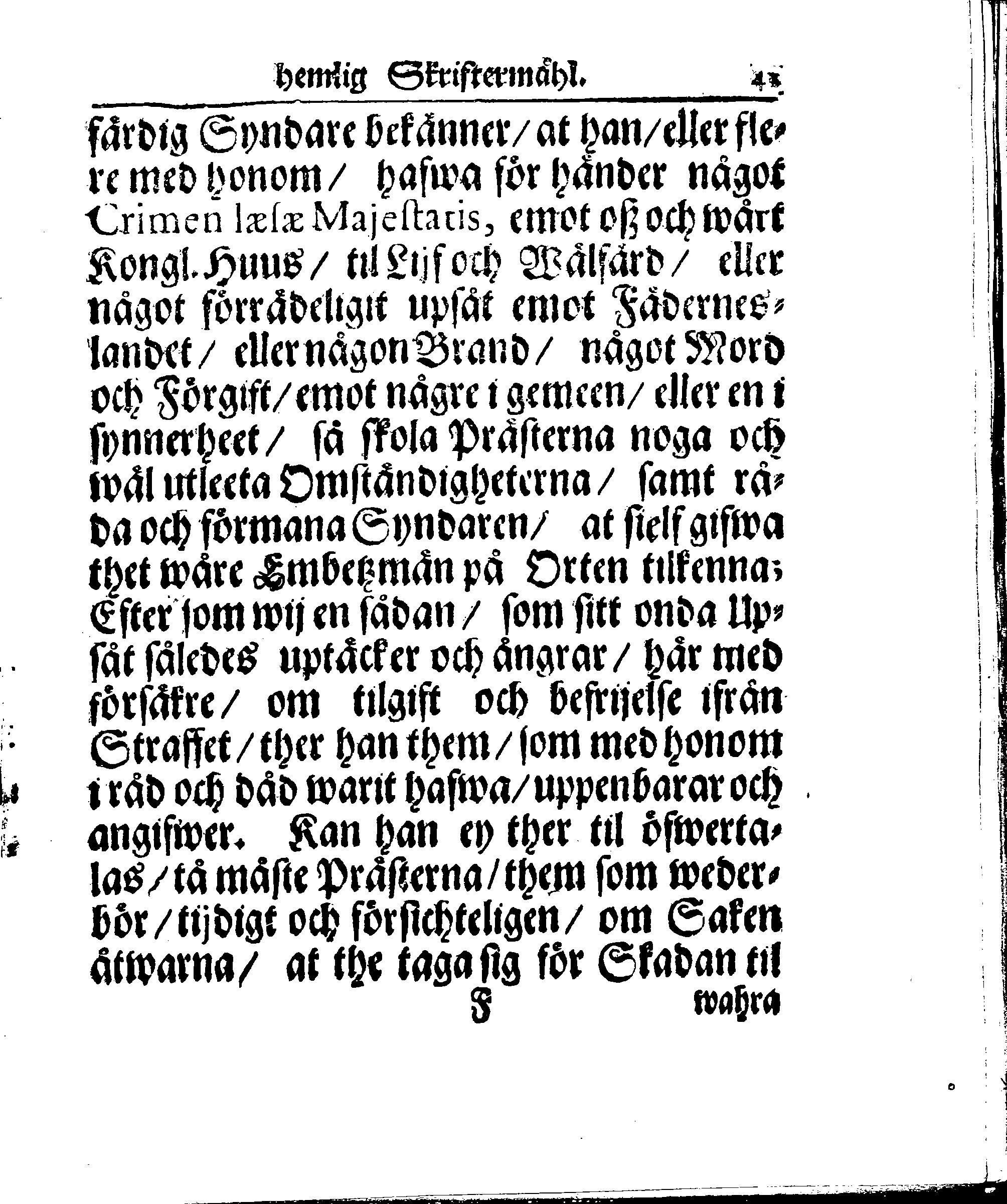 Kyrkio-Lag och Ordning, som then Stormächtigste Konung och Herre, Herr CARL then Elofte, Sweriges, Göthes och Wändes Konung, [etc.] Åhr 1686. hafwer låtit försatta, och Åhr 1687. af Trycket utgå och publicera. Jemte ther til hörige Stadgar