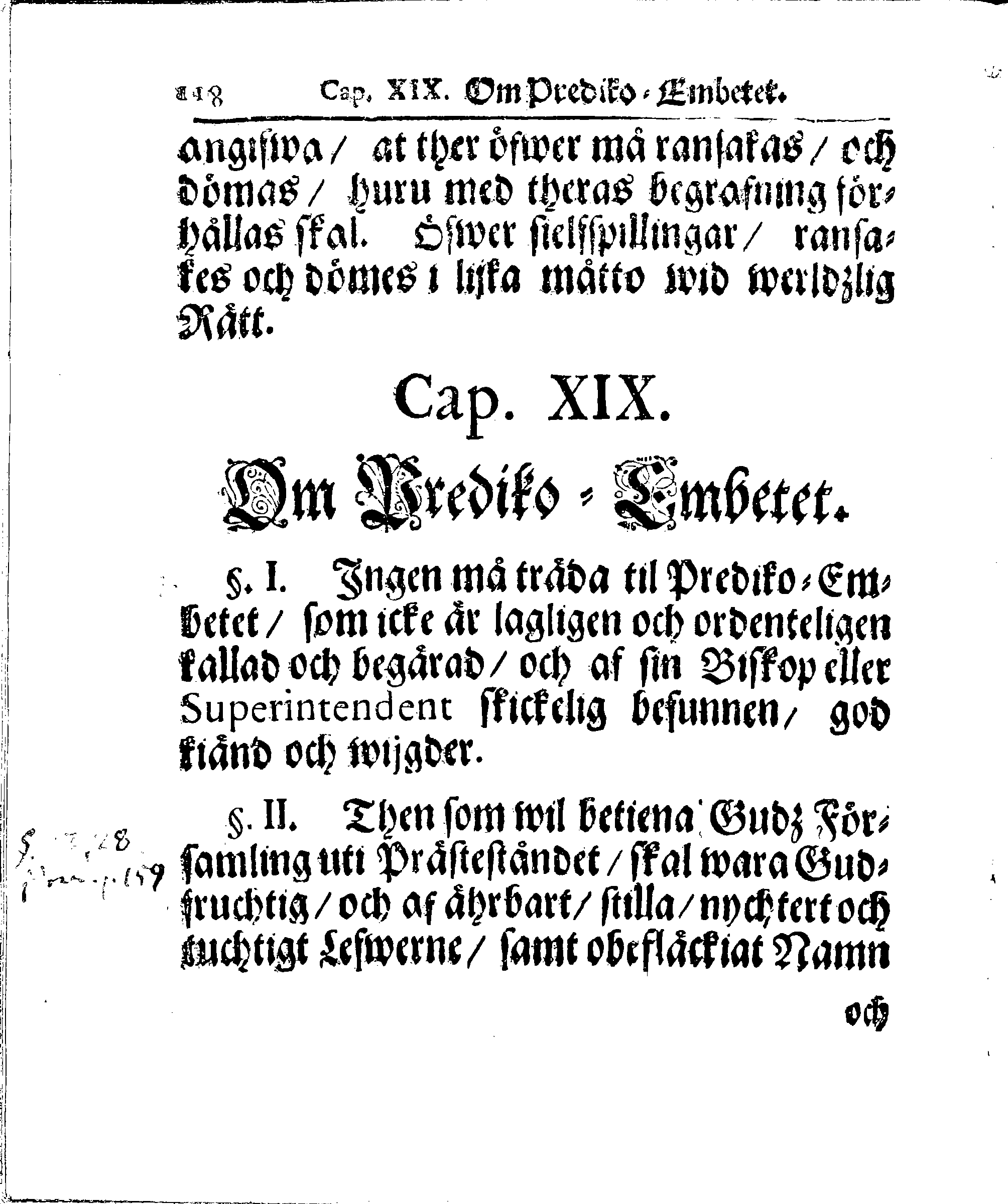 Kyrkio-Lag och Ordning, som then Stormächtigste Konung och Herre, Herr CARL then Elofte, Sweriges, Göthes och Wändes Konung, [etc.] Åhr 1686. hafwer låtit försatta, och Åhr 1687. af Trycket utgå och publicera. Jemte ther til hörige Stadgar