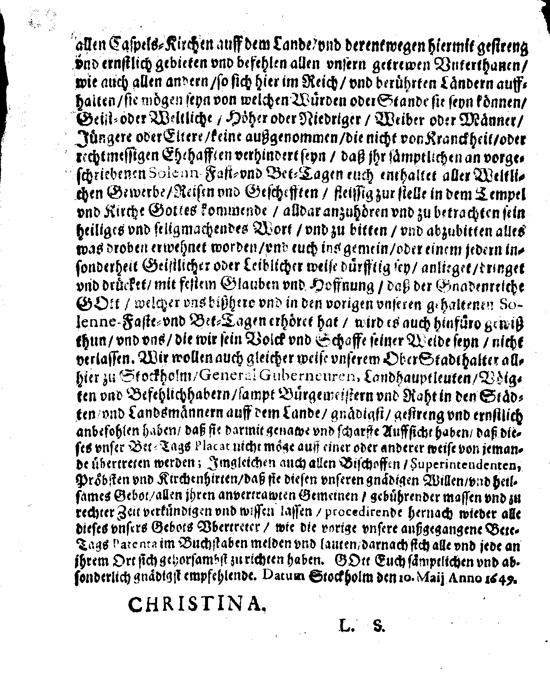 [Kuninganna Kristiina korraldus]