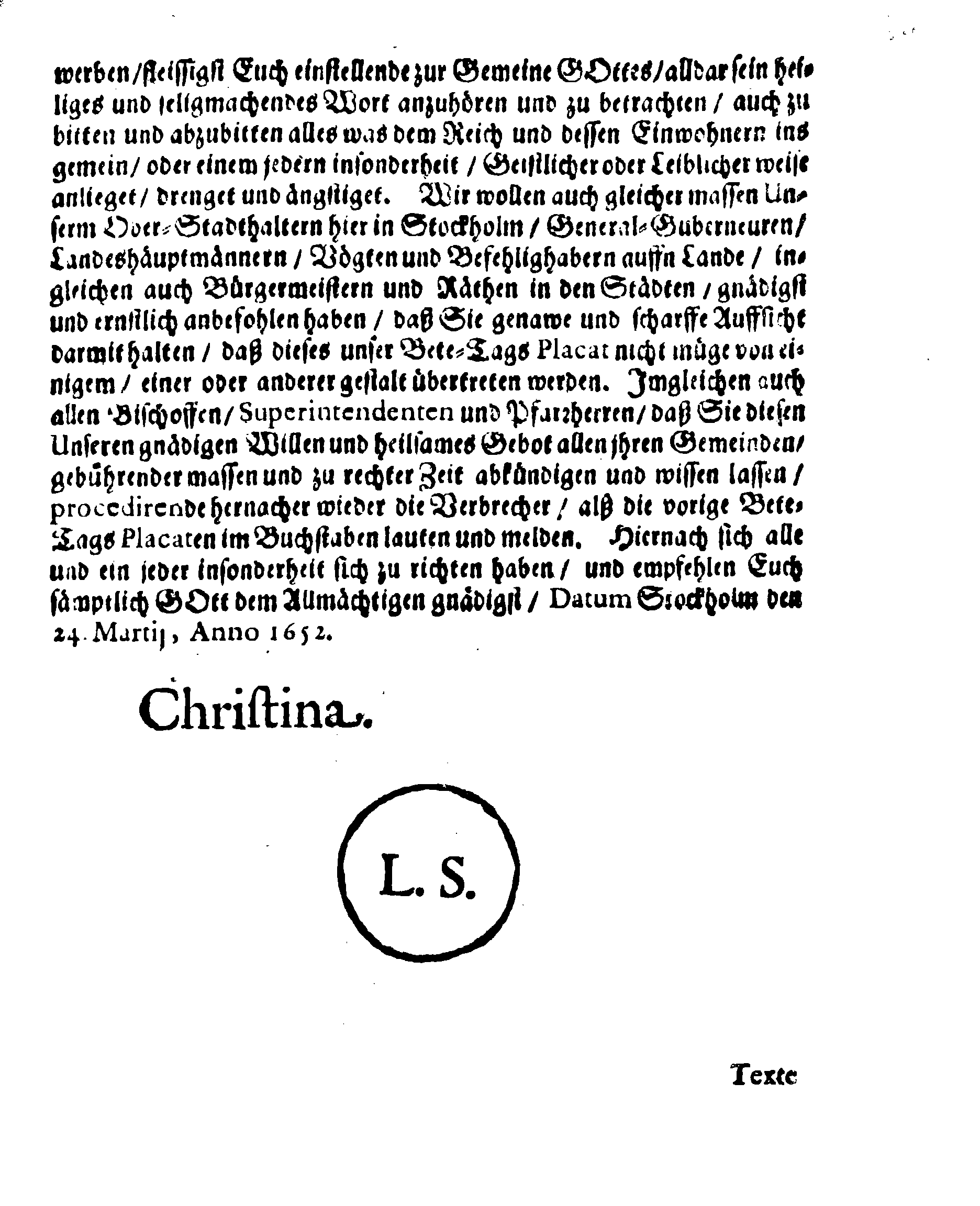 [Kuninganna Kristiina korraldus]