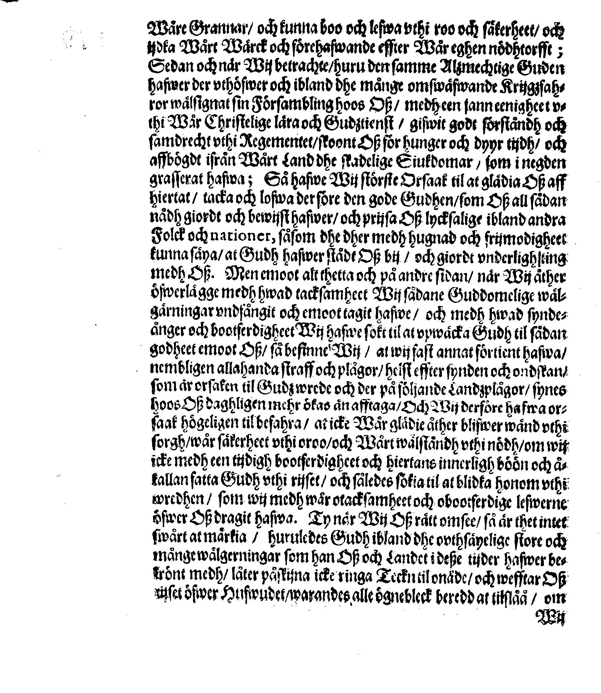 Kongl. May.tz PLACAT Om tree Allmenne Solenne Tacksäyelse-Bön- och Faste Dagar, som uthi innewarande Åhr, öfwer heele Swerige, och des underliggiande Provincier, jemwäl i Storfurstendömet Finland sampt Lijff- och Ingermanland, hollas och fijras skole. Anno 1662