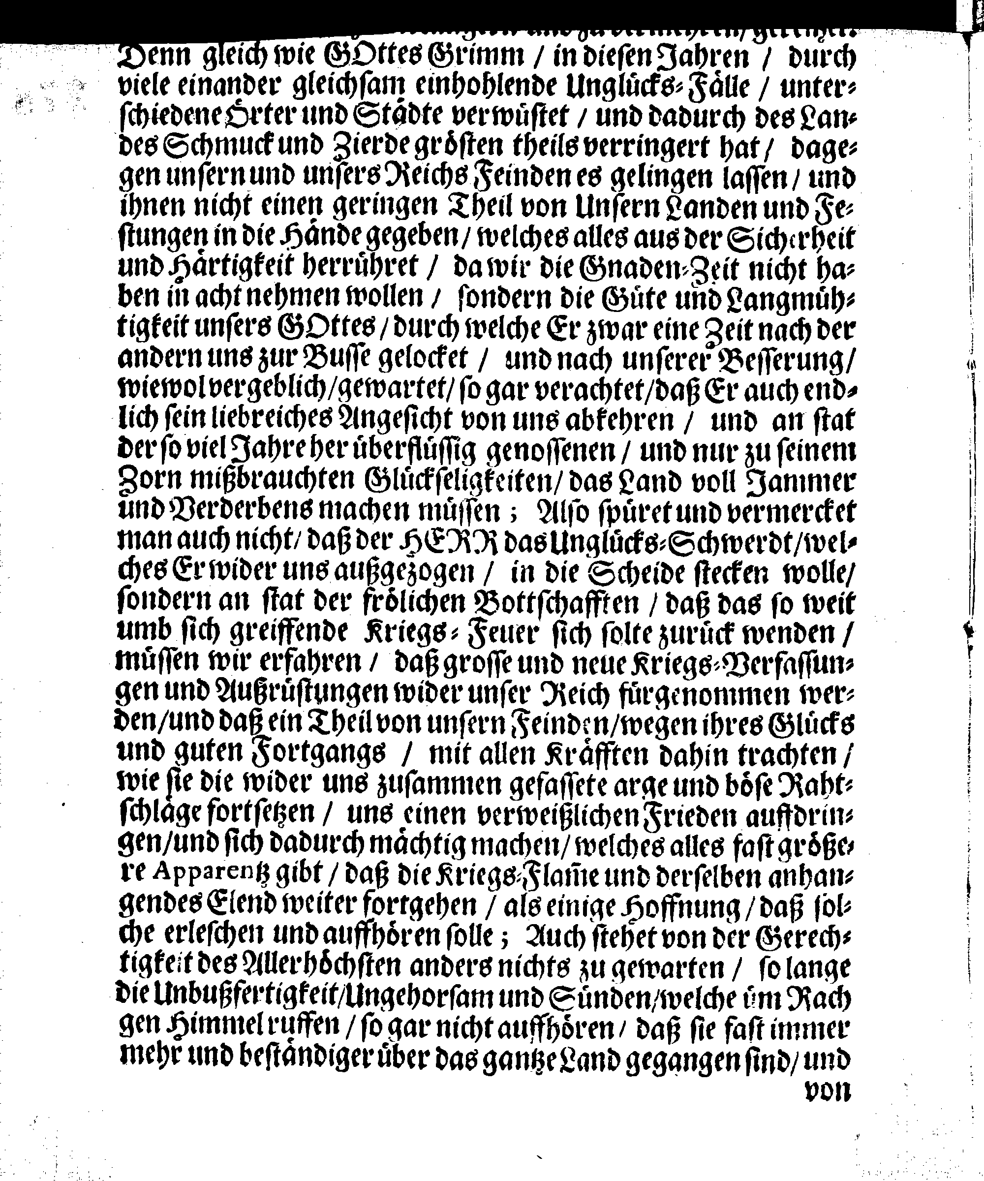 Ihr. Königl. Maytt. PLACAT, Wegen Vier Allgemeiner Solennen Danck-Fast- und Bet-Tage, welche, im gegenwärtigen Jahr, durch gantz Schweden, und darunter liegende Provincien, Wie auch durch das Groß-Fürstenthumb Finland, imgleichen durch Ehst-Lief- und Ingermanland sollen gehalten und gefeyret werden