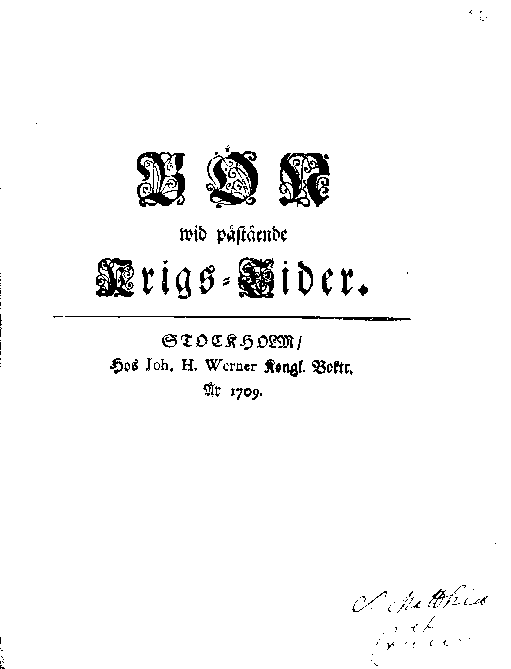 BÖN wid påstående Krigs-Tider