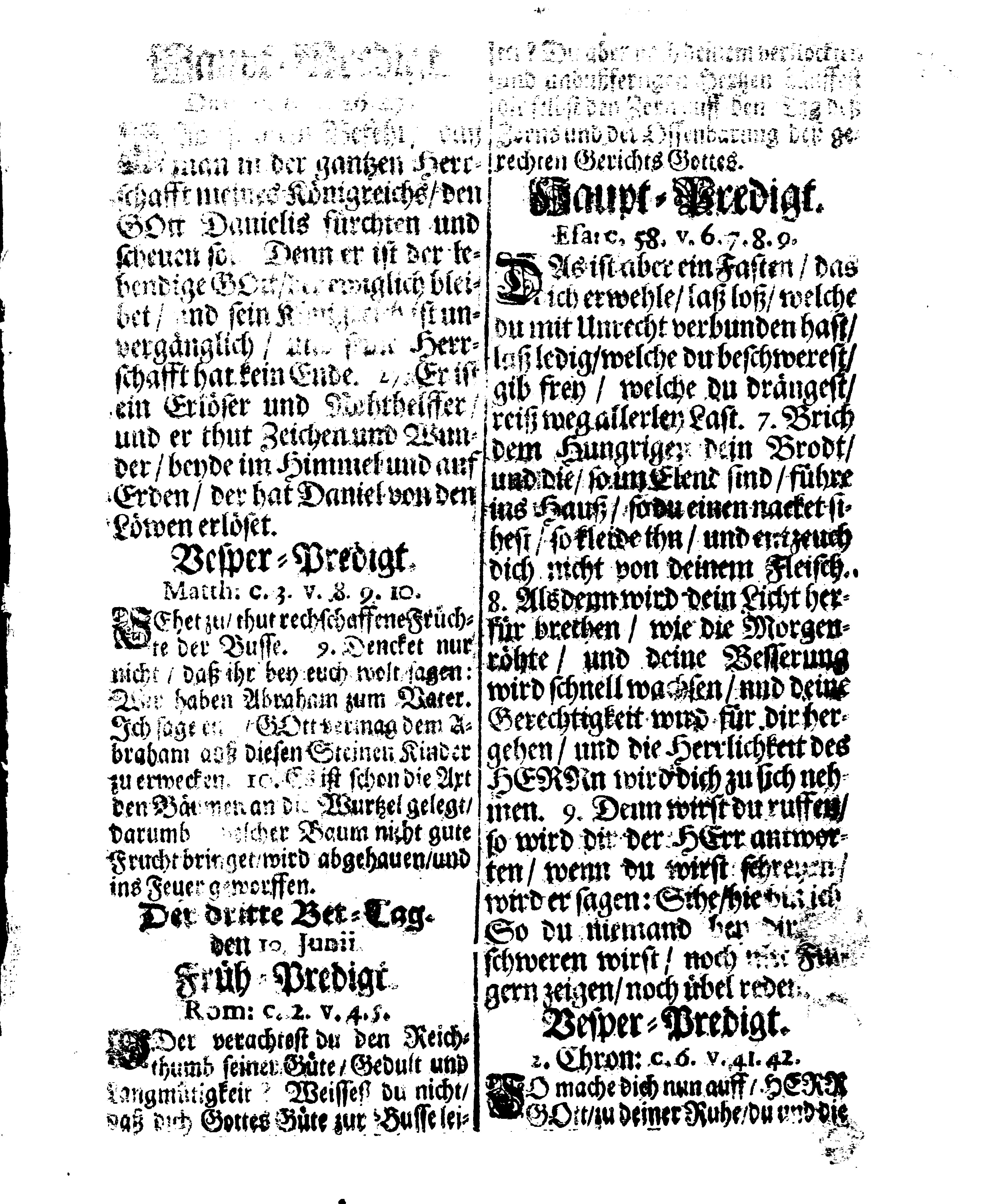 Ir. Königl. Majest. Sämptlich-anwesenden Rähte GEFEHL Wegen Fünf allgemeiner Fast-Buß- und Bet-Tage, so über das gantze Reich Schweden, das Groß-Fürstenthum Finnland, und der Cron Schweden zugehörige und darunter liegende Fürstenthümer, Länder und Herrschaften feyerlich sollen gehalten und begangen werden im gegenwärtigen 1710ten Jahre
