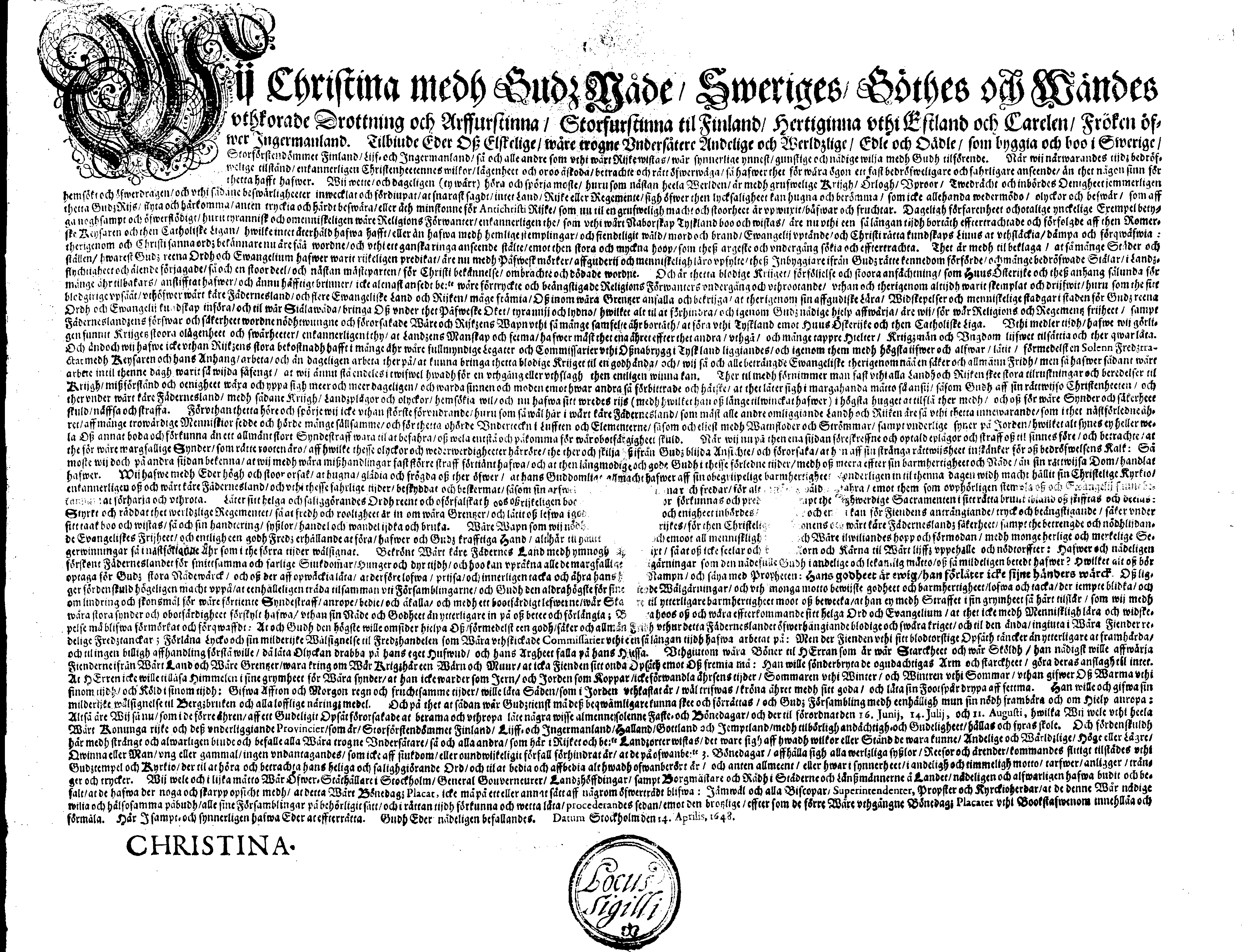 [Kuninganna Kristiina korraldus]