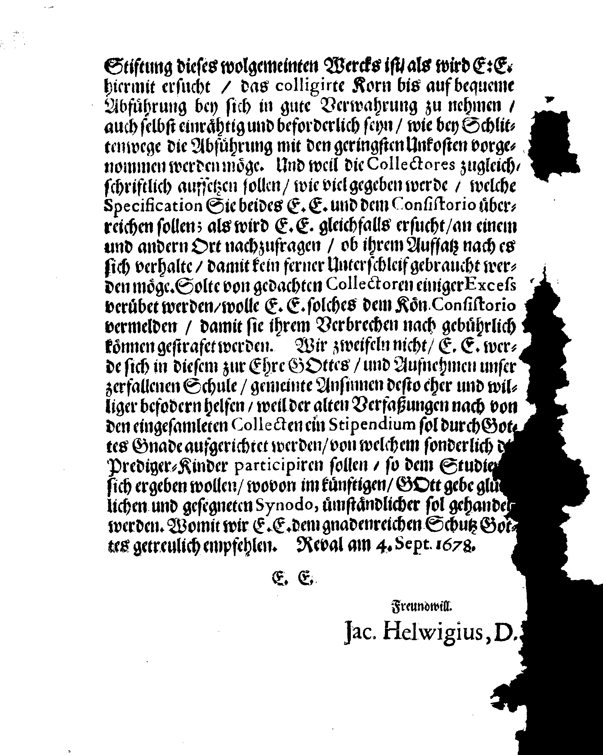 [Jacob Hellwigi poolt välja antud tõend]