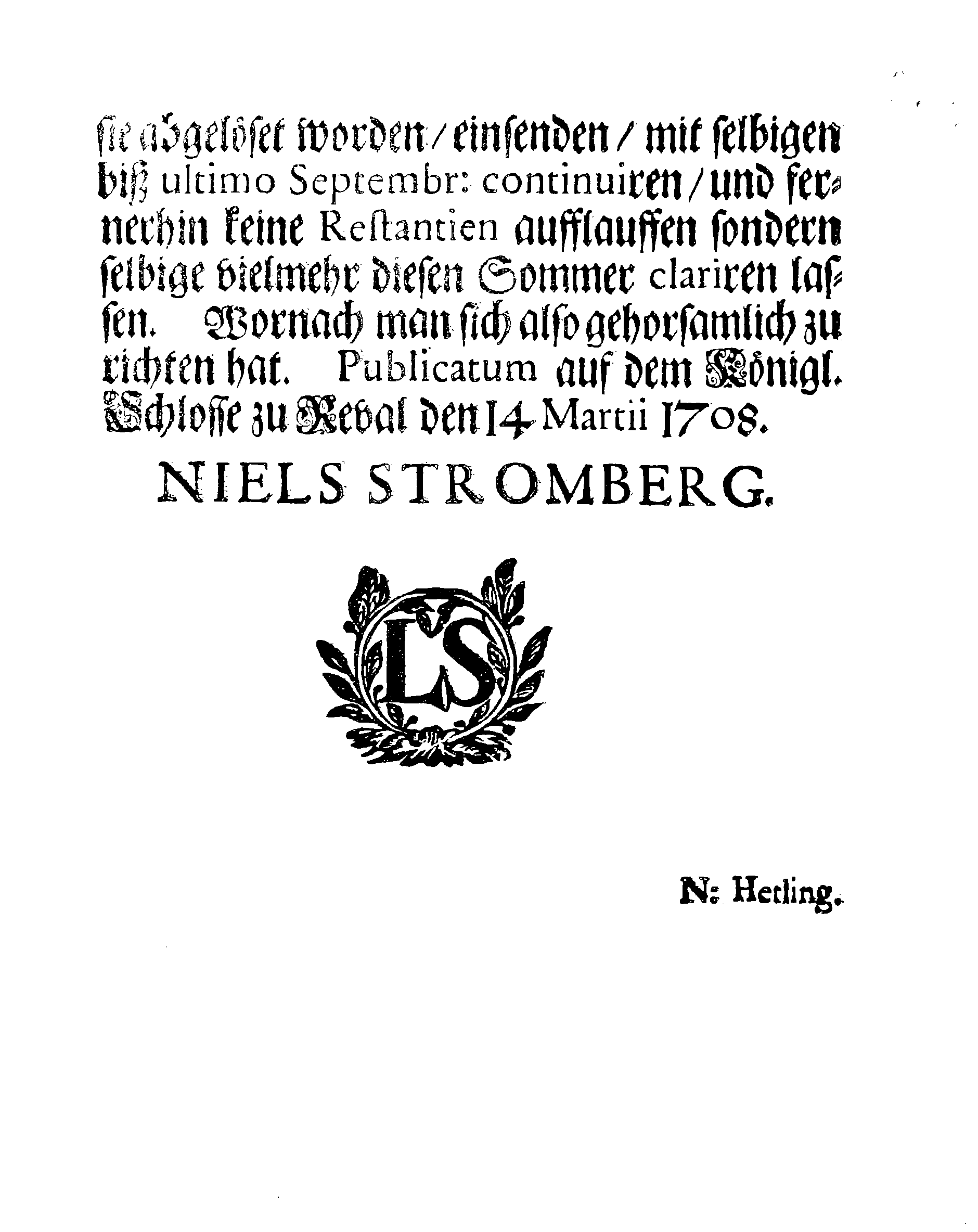 [Nils Strombergi korraldus]