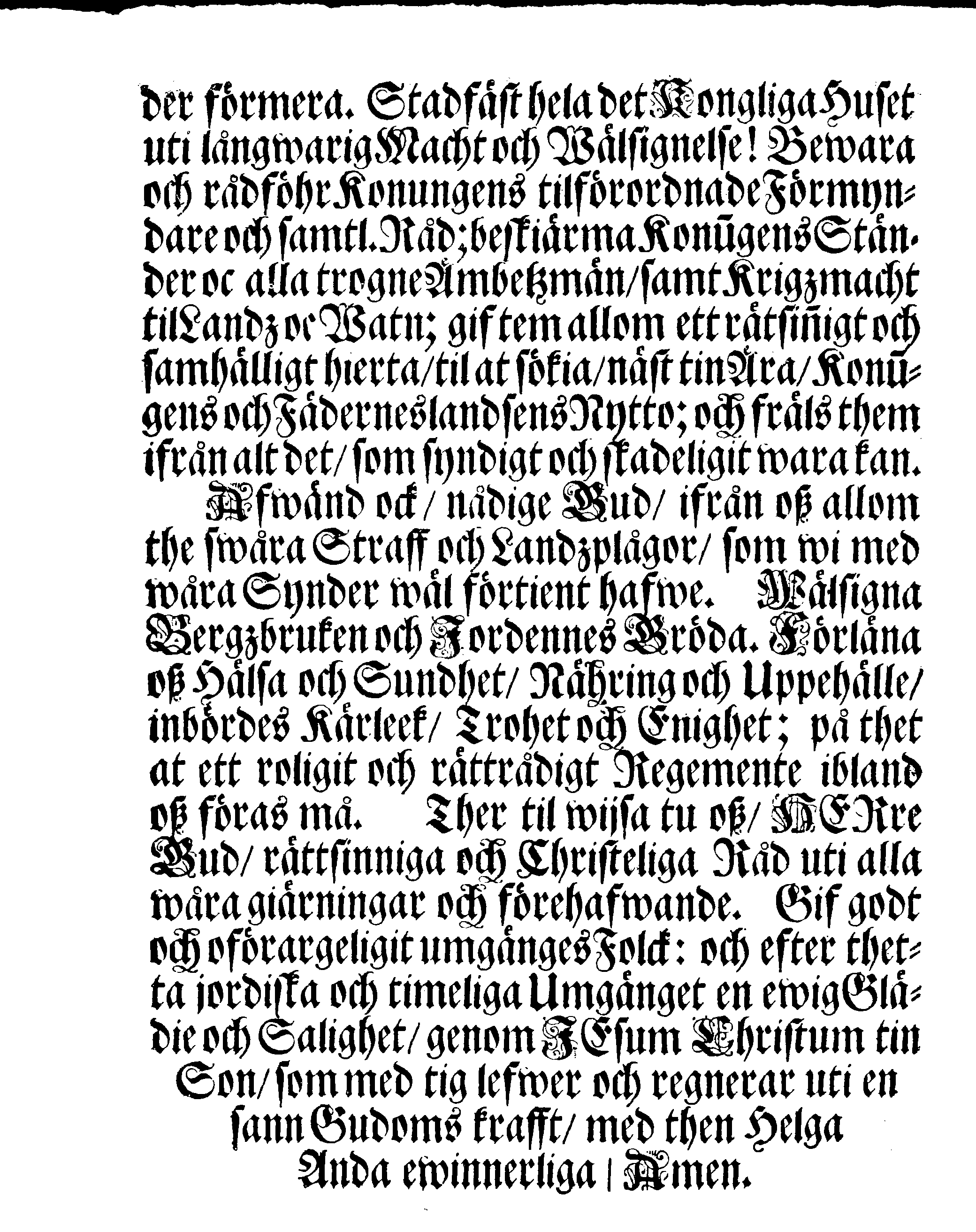 Allmännelig BÖÖN, Effter Predijkan och Bööne-Stunder at brukas i Församblingarne