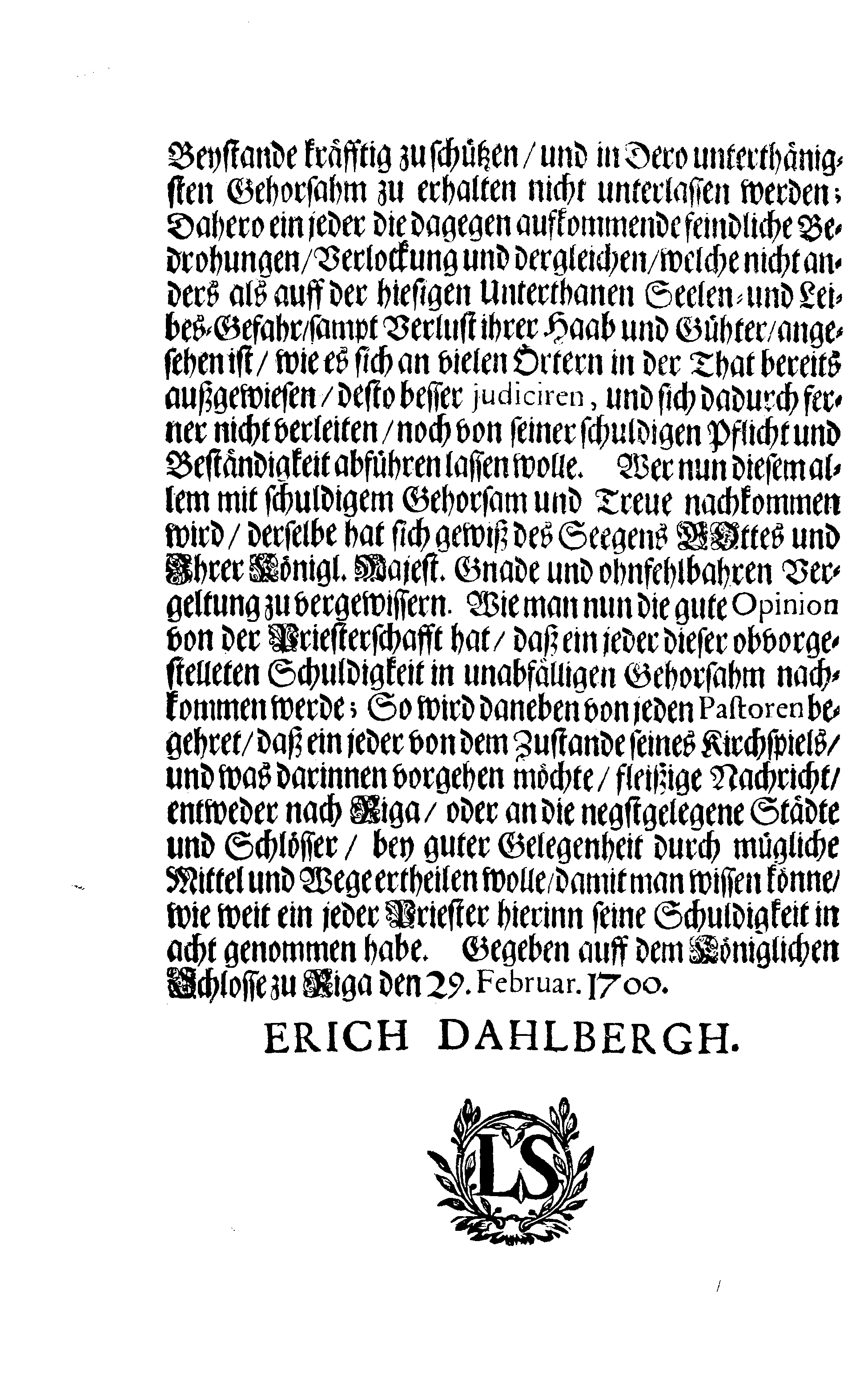 [Erik Dahlberghi korraldus]