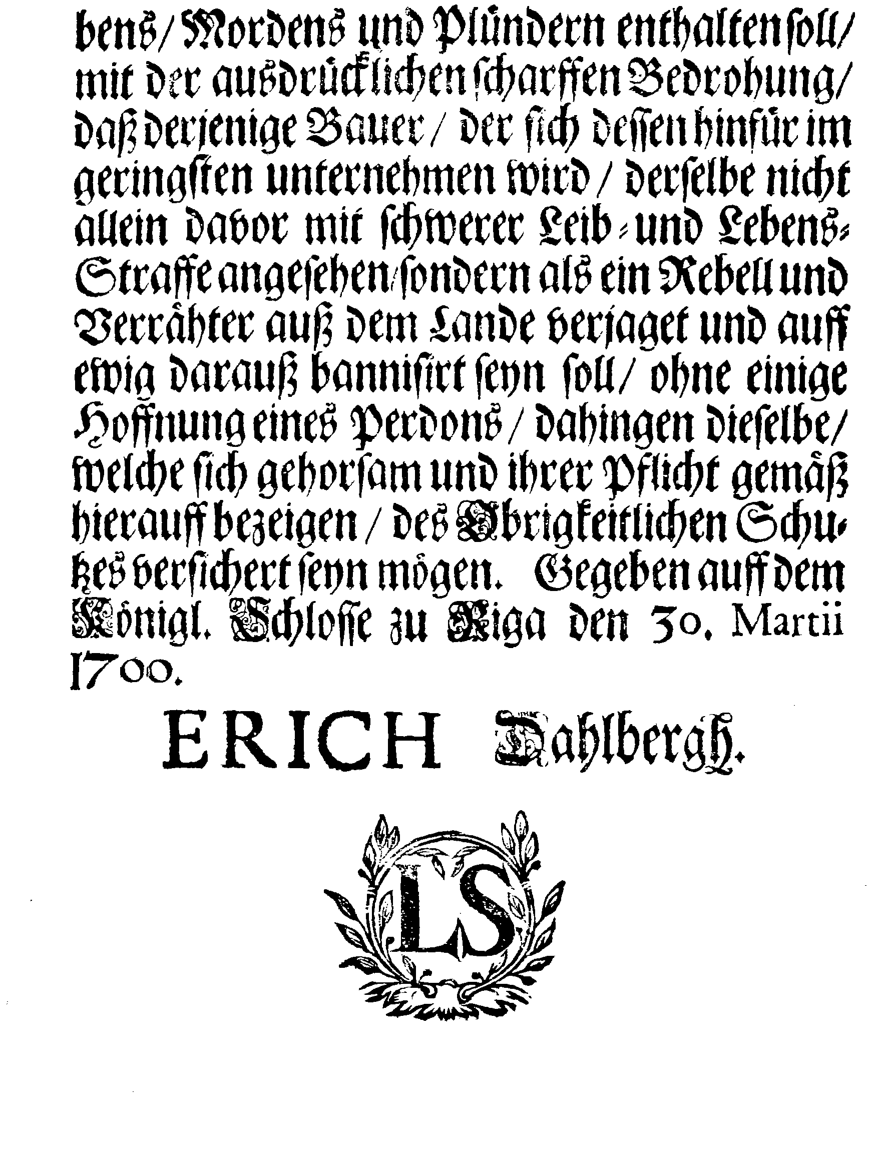 [Erik Dahlberghi korraldus]