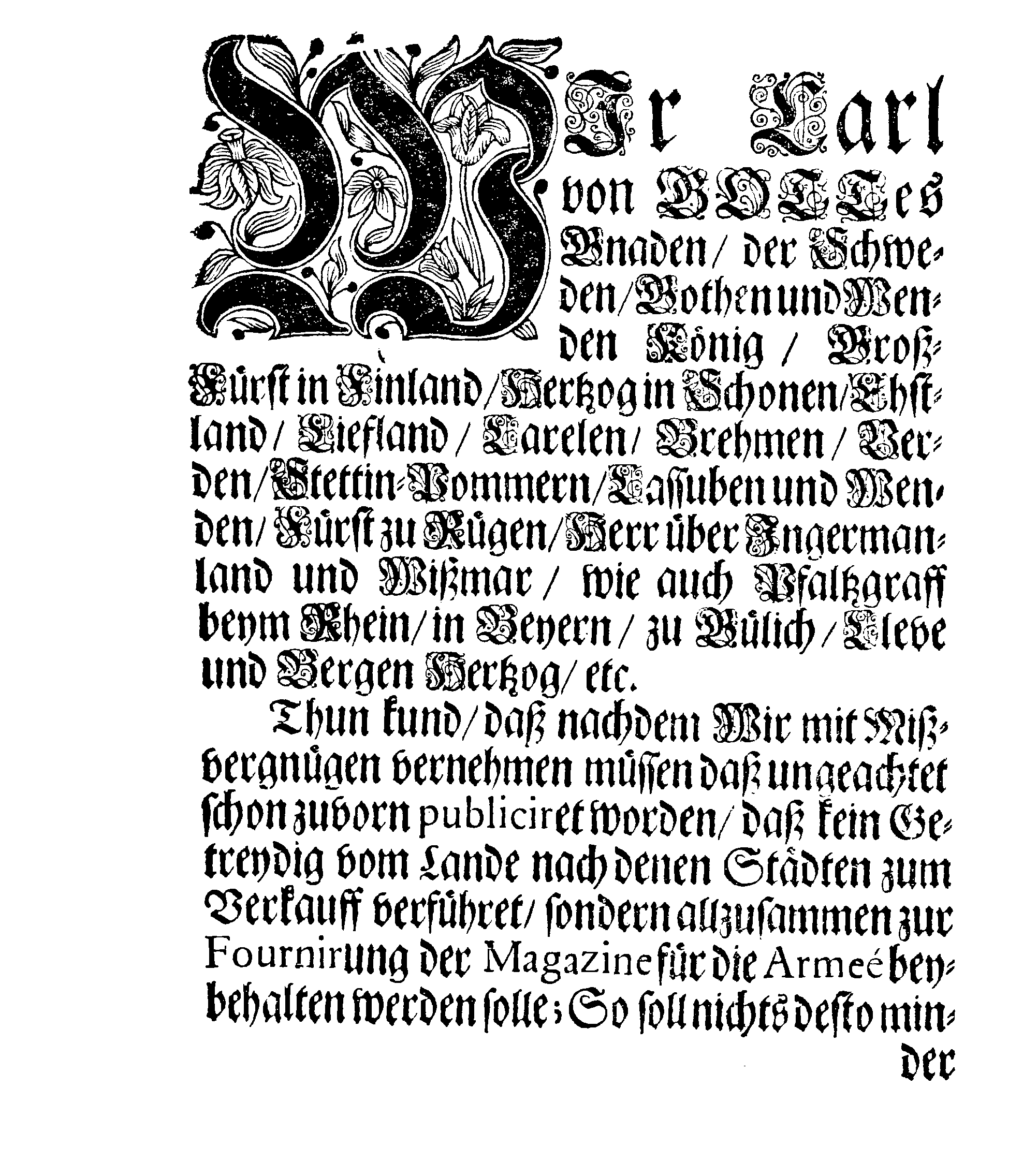 [Kuningas Karl XII korraldus]