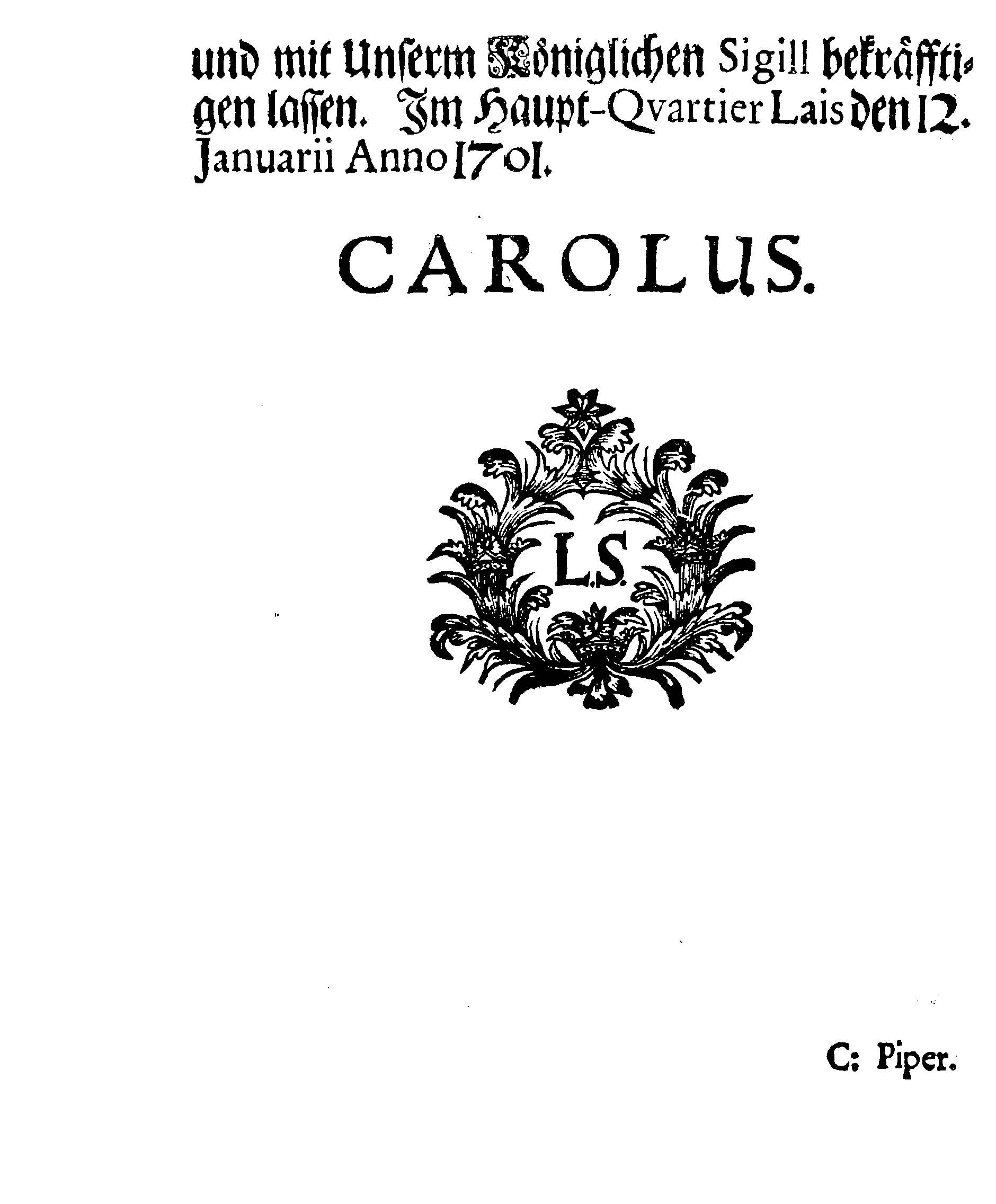 [Kuningas Karl XII korraldus]