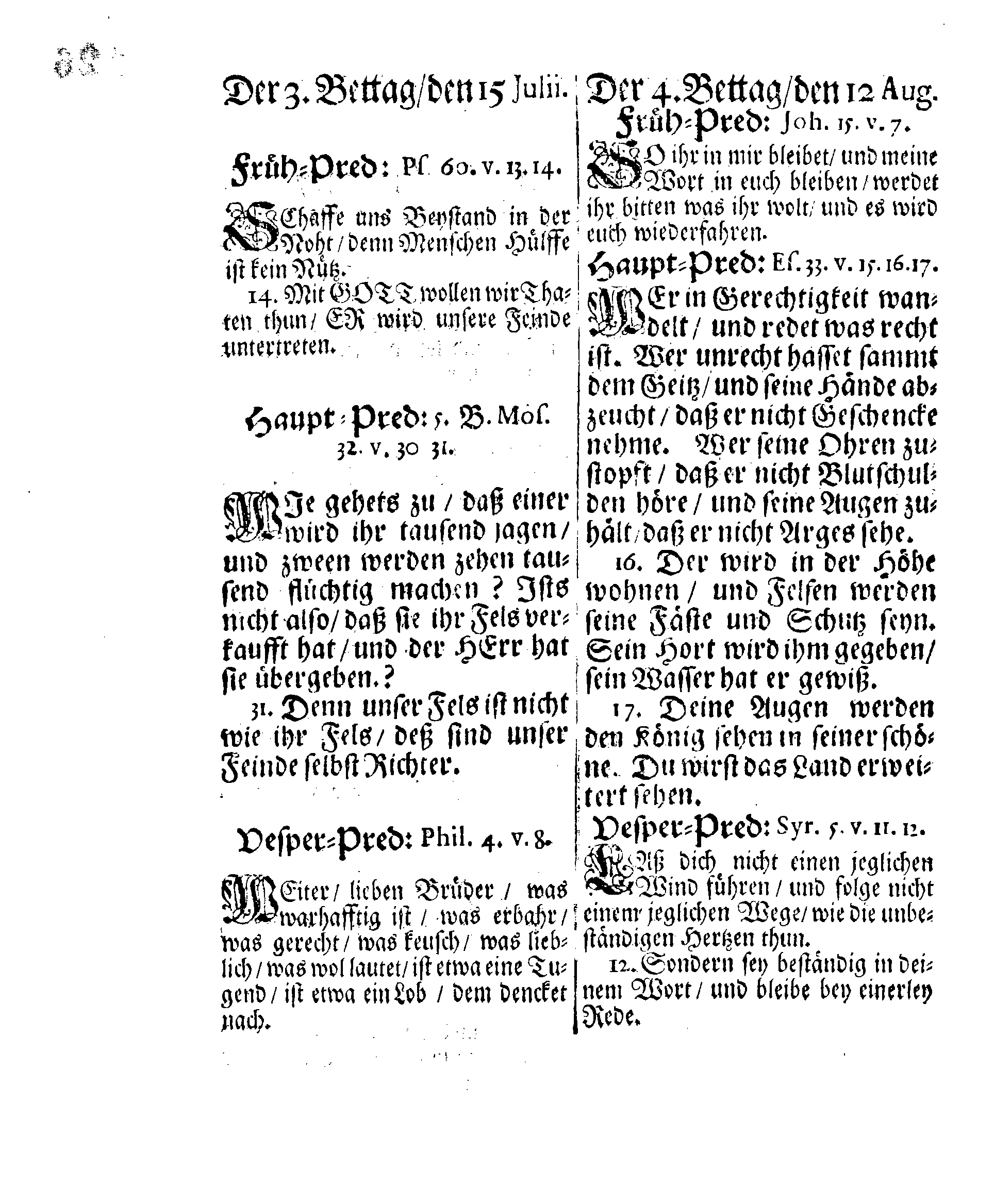 Ir. Königl. Majest. PLACAT Wegen Vier allgemeiner Solennen Danck-Fast-Buß- und Bet-Tage, so über das gantze Schwedische Reich, Groß-Fürstenthum Finnlandt und allen der Schwedischen Krohn zugehörigen und darunter liegenden Fürstenthümern, Ländern und Herrschafften, feyerlich sollen gehalten und begangen werden in gegenwärtigen 1704ten Jahr