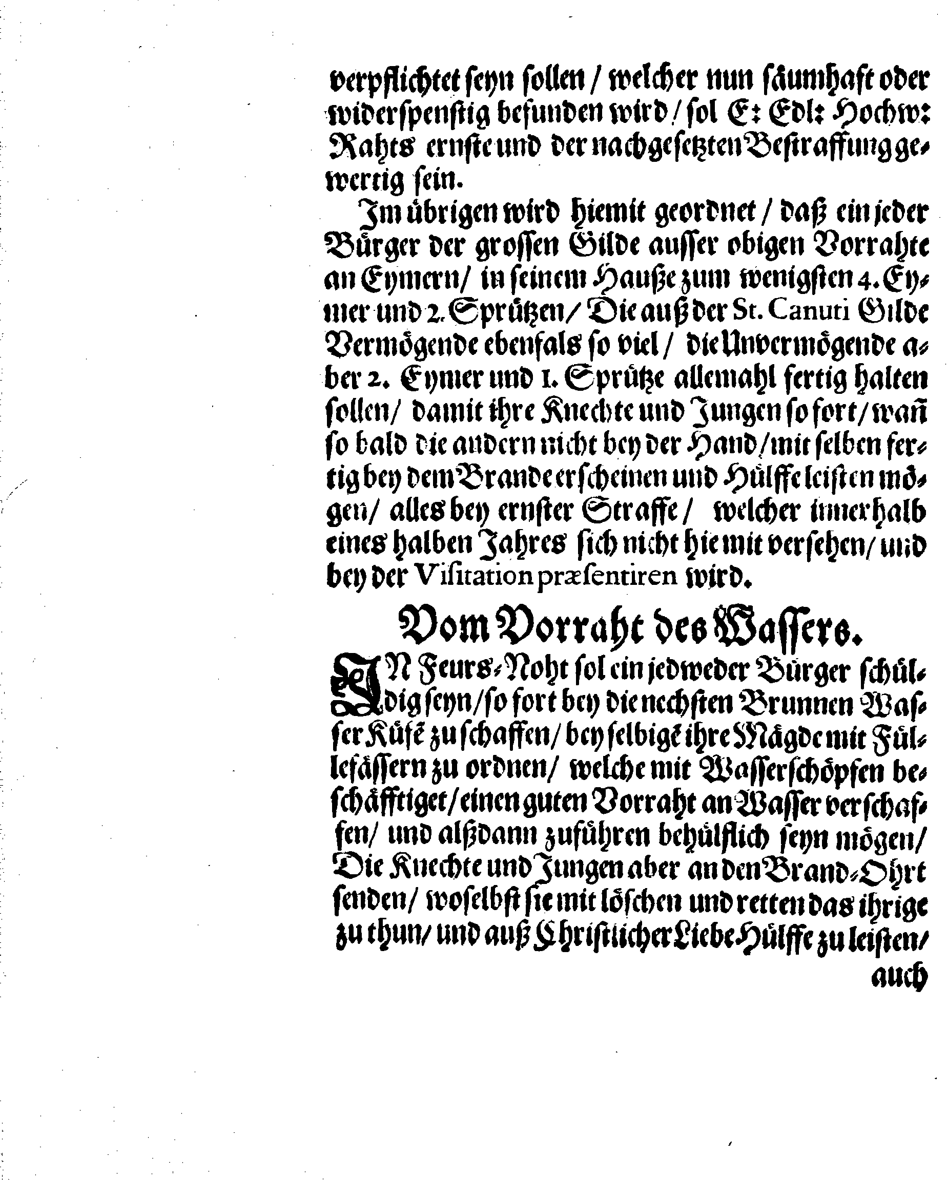 Der Königlichen Stadt REVAL Feur-Ordnung