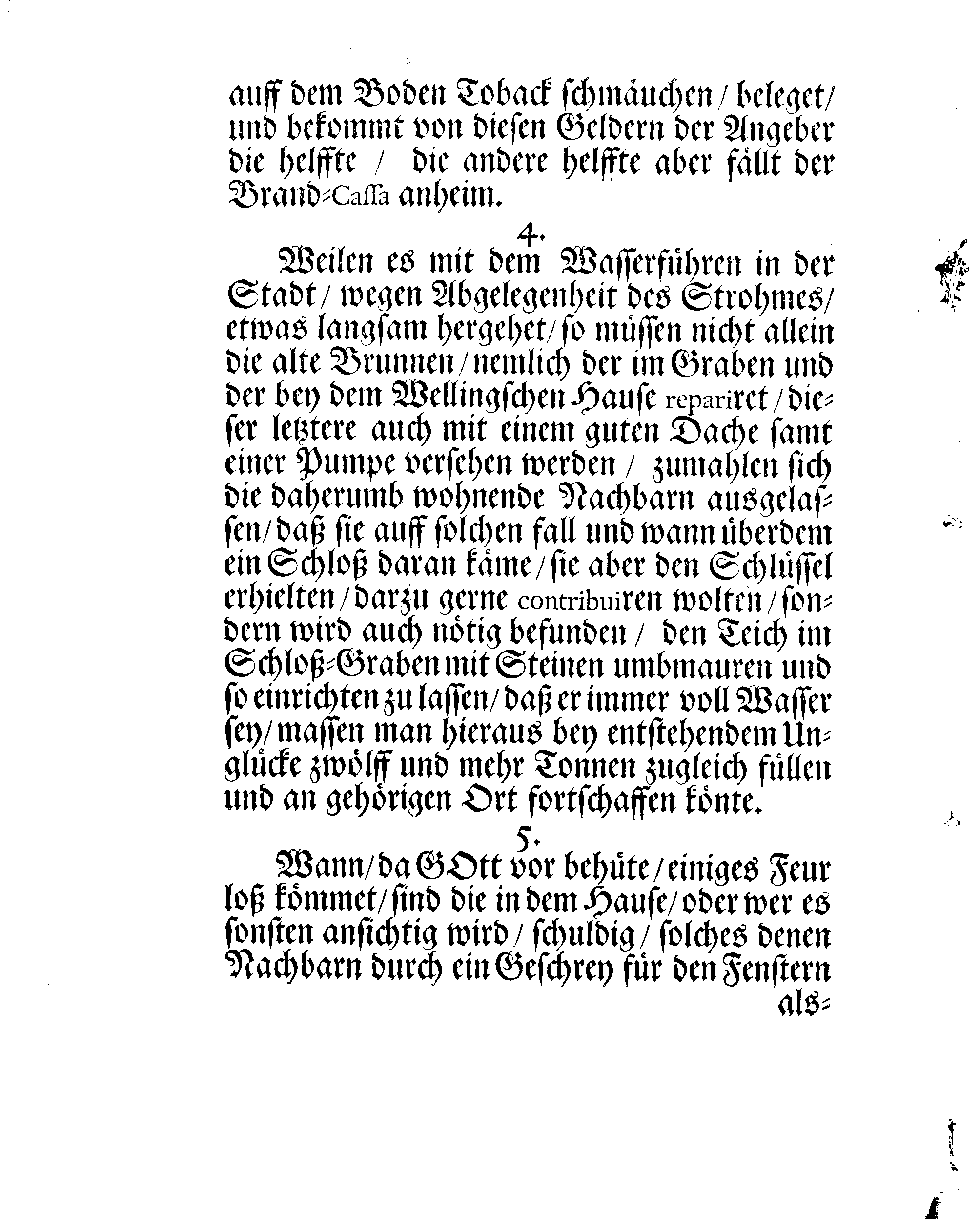 Der Königlichen Stadt NARVA Brand-Ordnung, Welche Mit Ir. HochWolgebohrnen Excell:tz des Herrn Baronen, Feld-Marschalls und Gouverneuren Hn. Otto Wilhelm von Fersens hochgeneigter Approbation erneuret