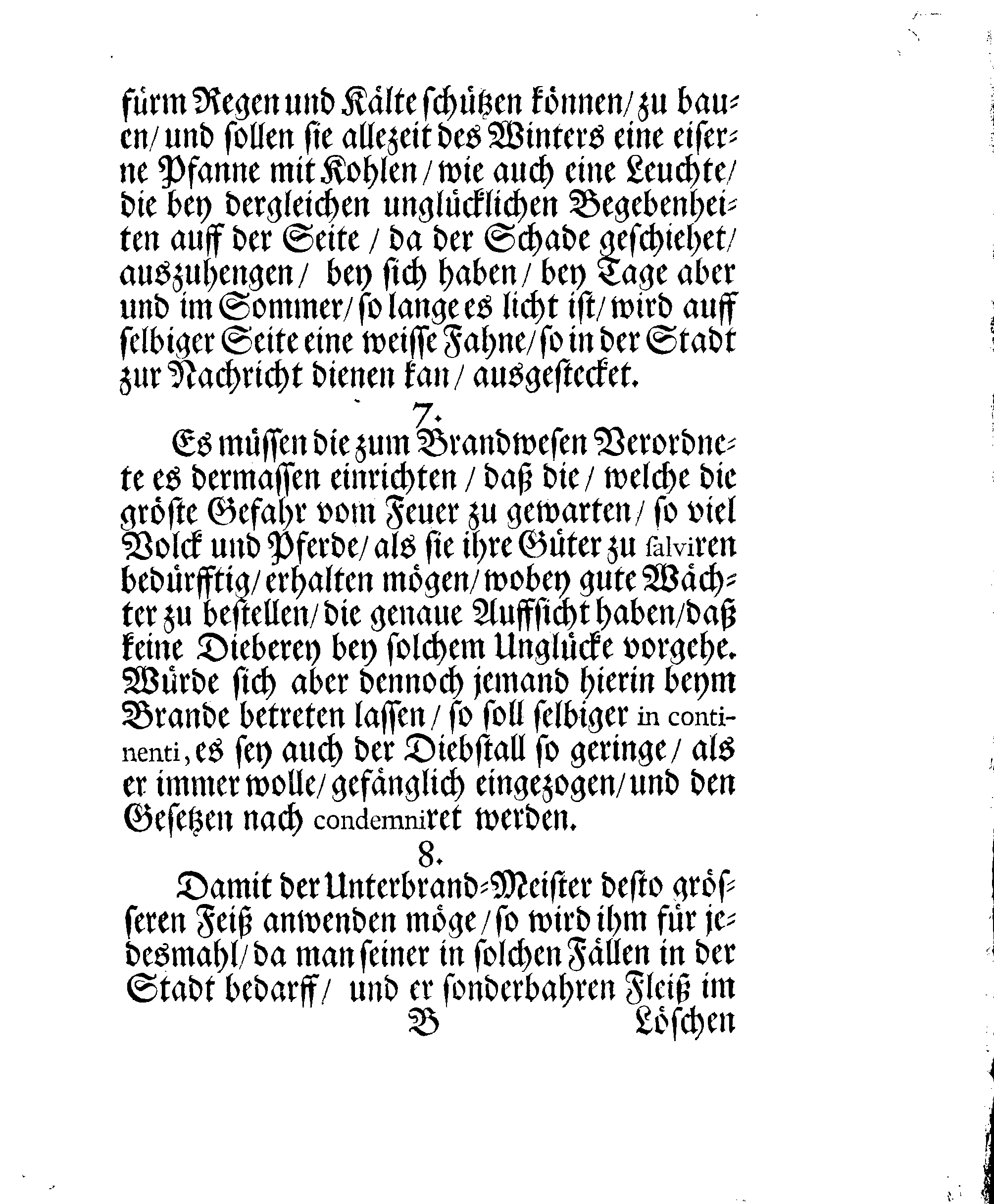 Der Königlichen Stadt NARVA Brand-Ordnung, Welche Mit Ir. HochWolgebohrnen Excell:tz des Herrn Baronen, Feld-Marschalls und Gouverneuren Hn. Otto Wilhelm von Fersens hochgeneigter Approbation erneuret