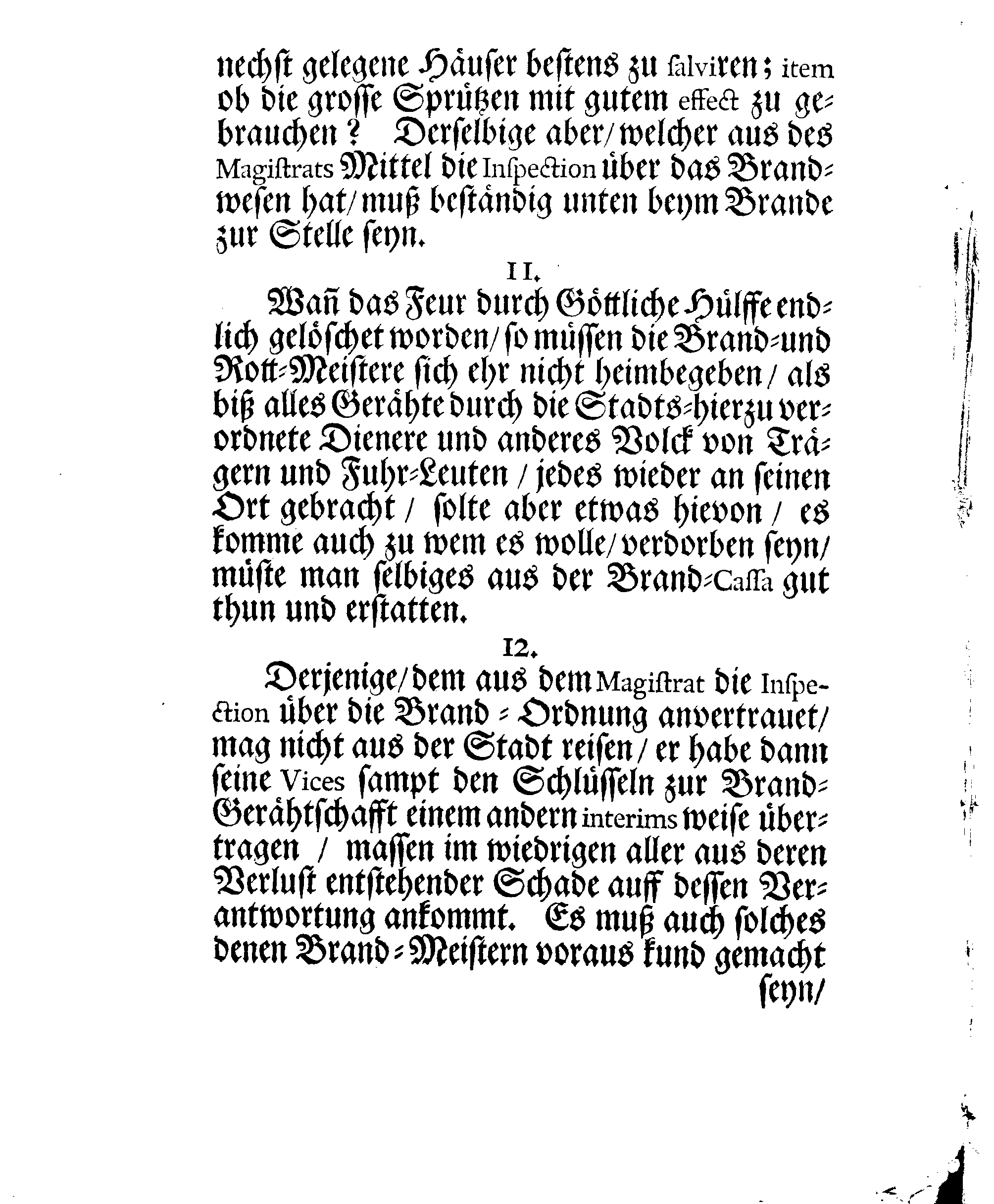 Der Königlichen Stadt NARVA Brand-Ordnung, Welche Mit Ir. HochWolgebohrnen Excell:tz des Herrn Baronen, Feld-Marschalls und Gouverneuren Hn. Otto Wilhelm von Fersens hochgeneigter Approbation erneuret