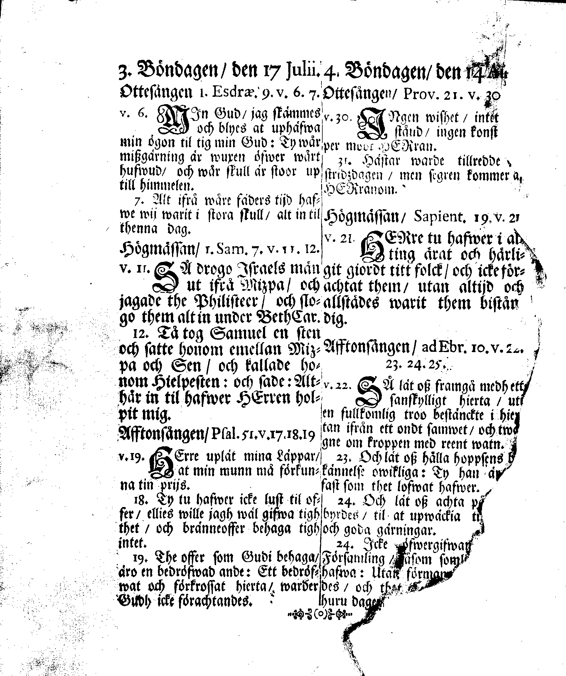 Kongl. May:tz PLACAT, Om Fyra Allmänne, Solenne, Tacksäyelse-Faste-Boot och Bönedagar, som öfwer hela Sweriges Rike, Stor-Furstendömet Finland och alla Sweriges-Crono tillhörige och underliggiande Förstendömer, Länder och Herrskaper högtideligen hållas och begås skole uti innewarande åhr 1703