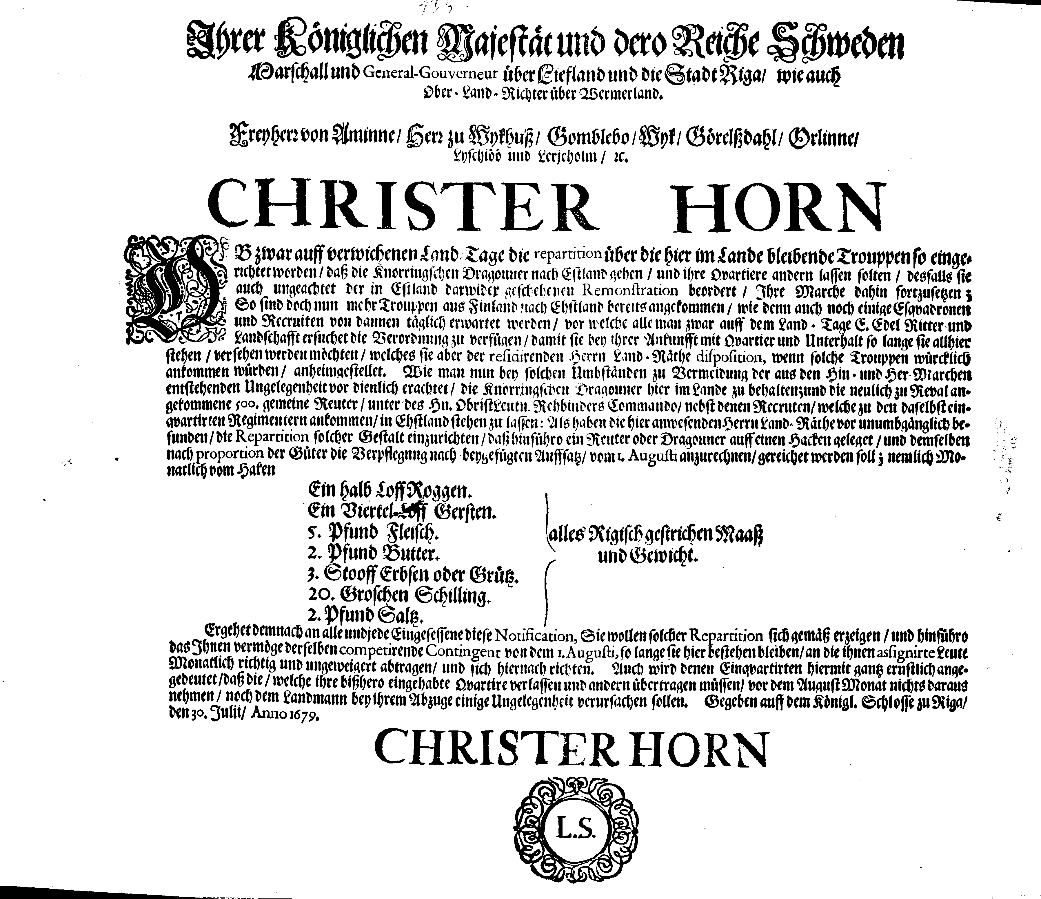 [Christer Horni korraldus]